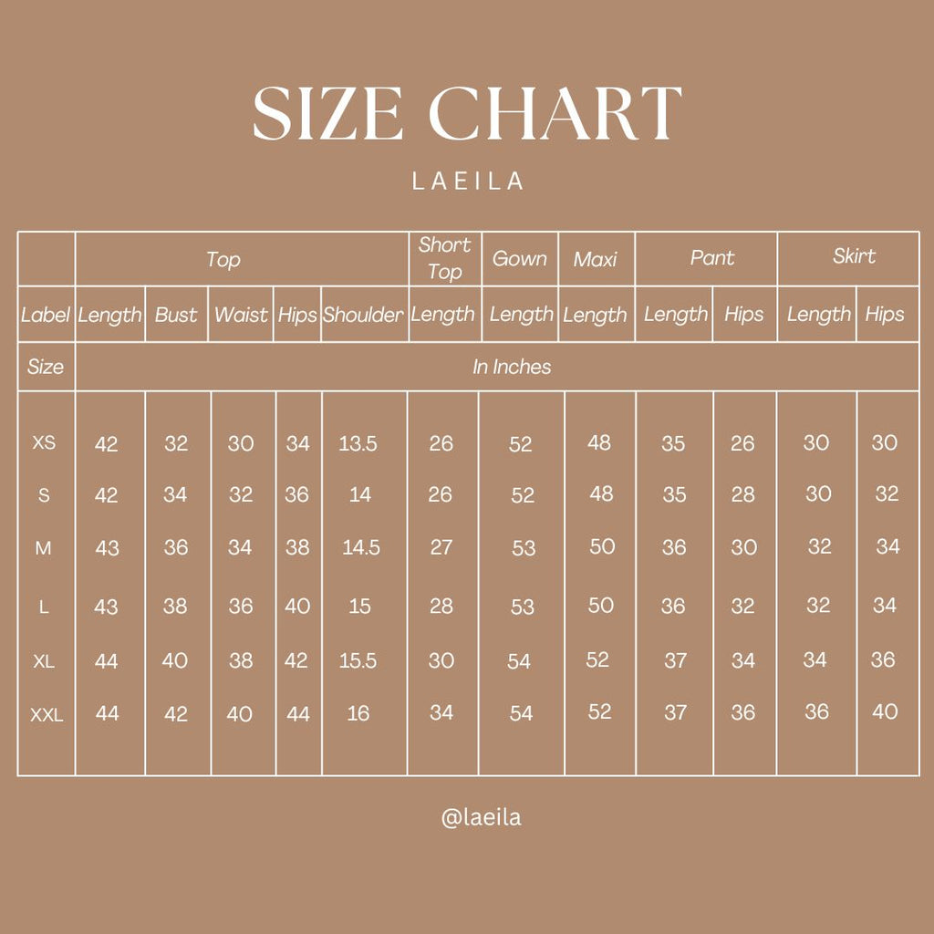 Size Chart for Laeila