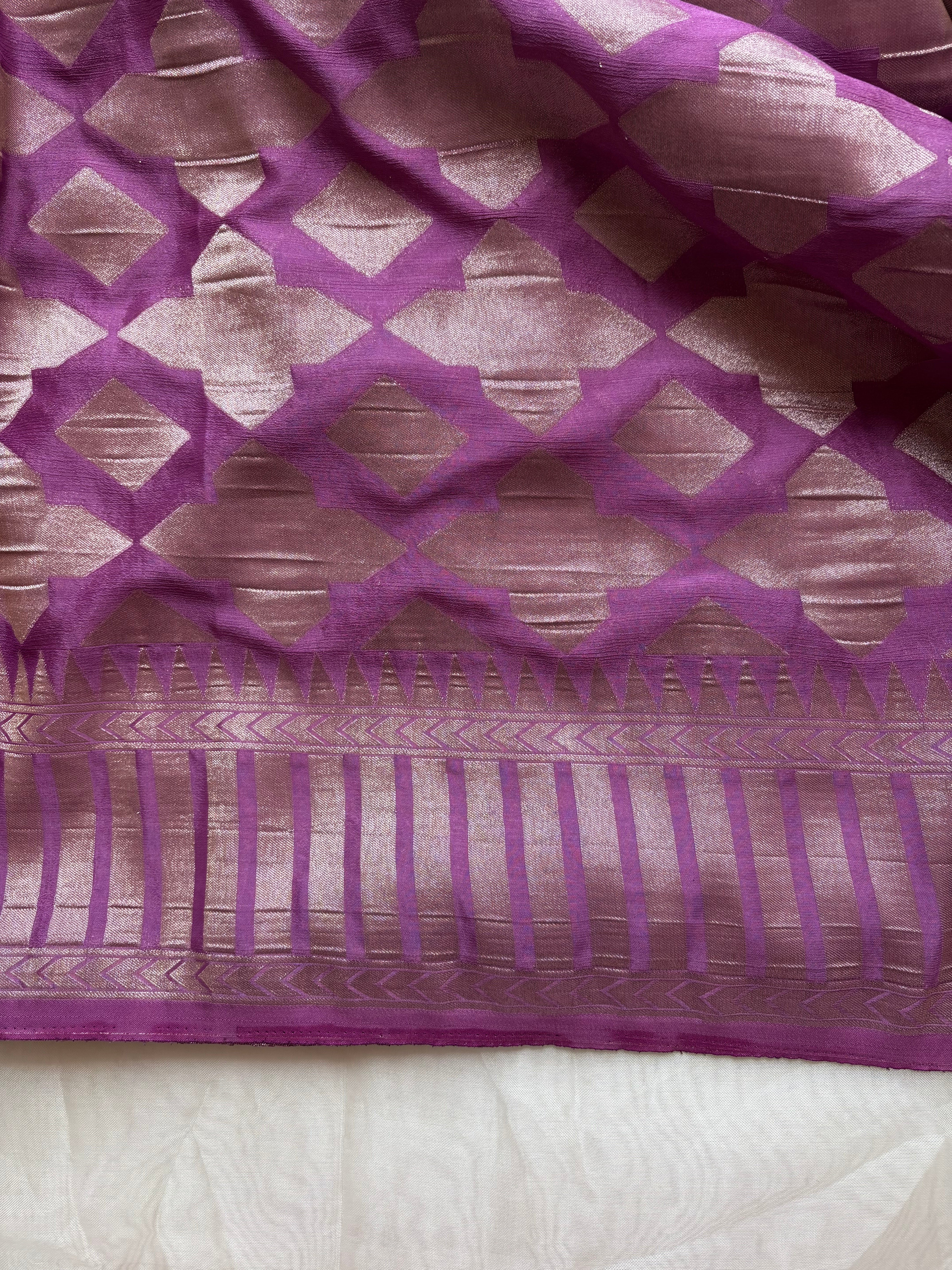 Violet viscose silk blend saree