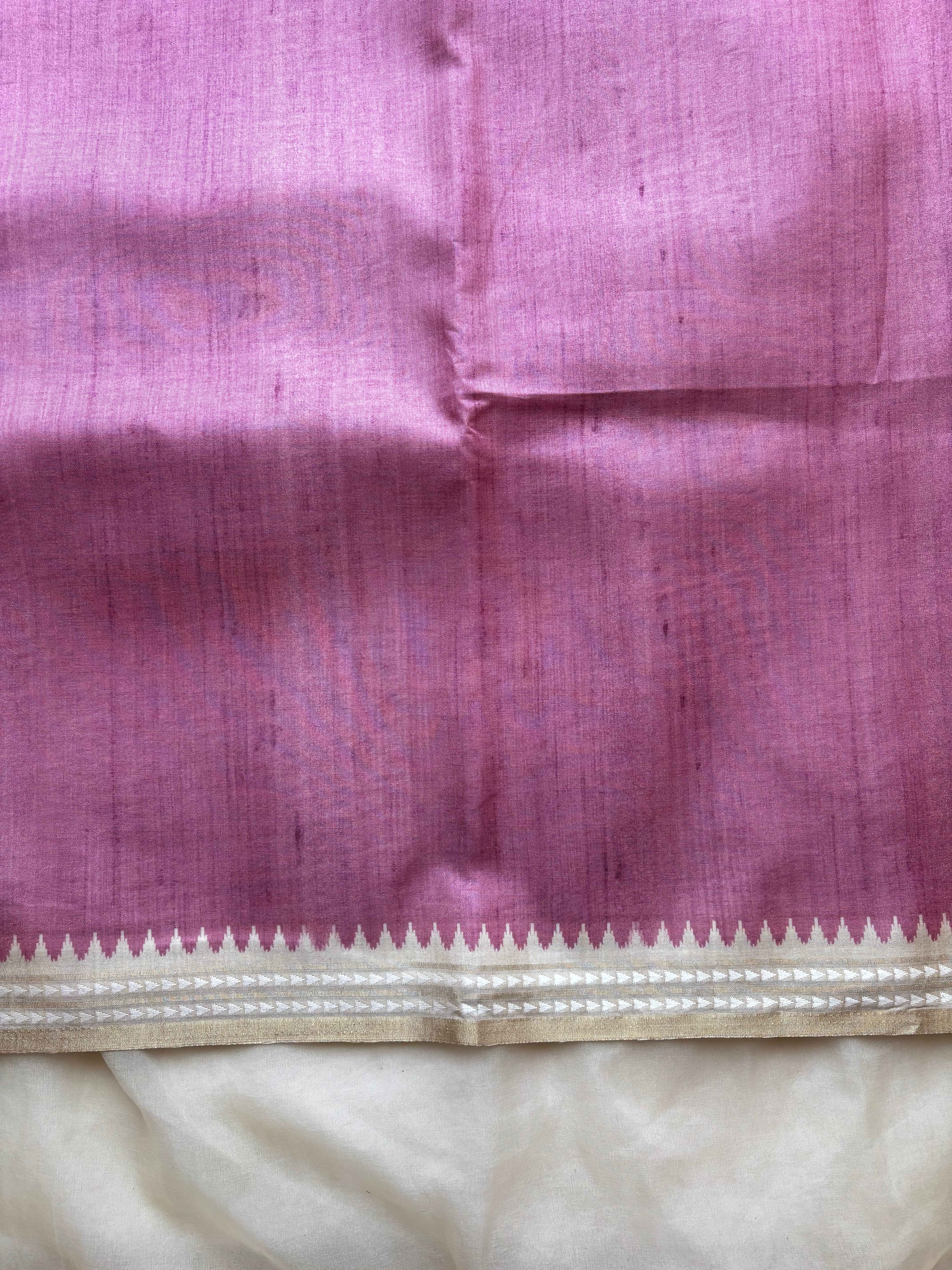 Orchid bloom semi tussar saree