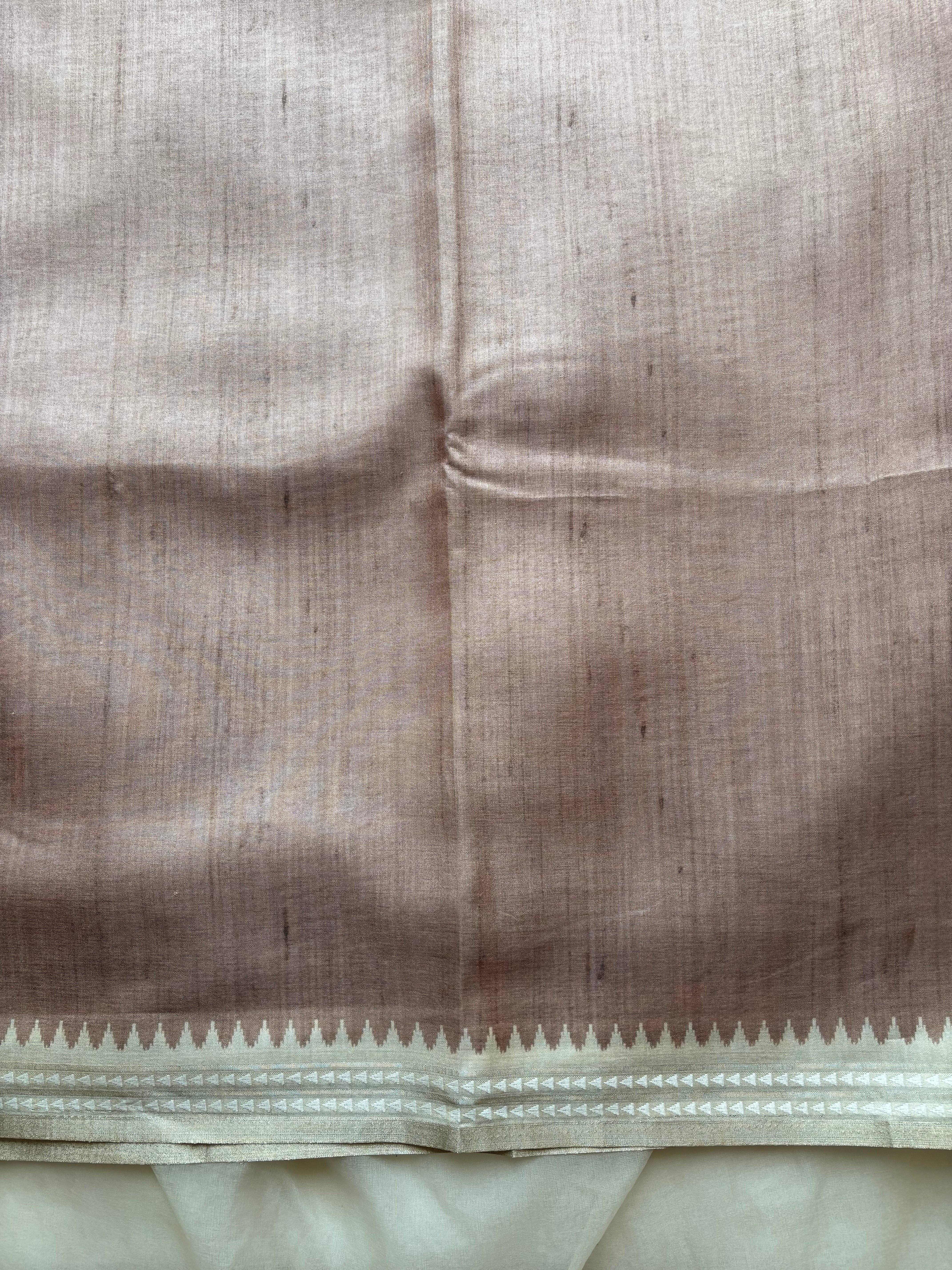 Dusty mauve semi tussar saree