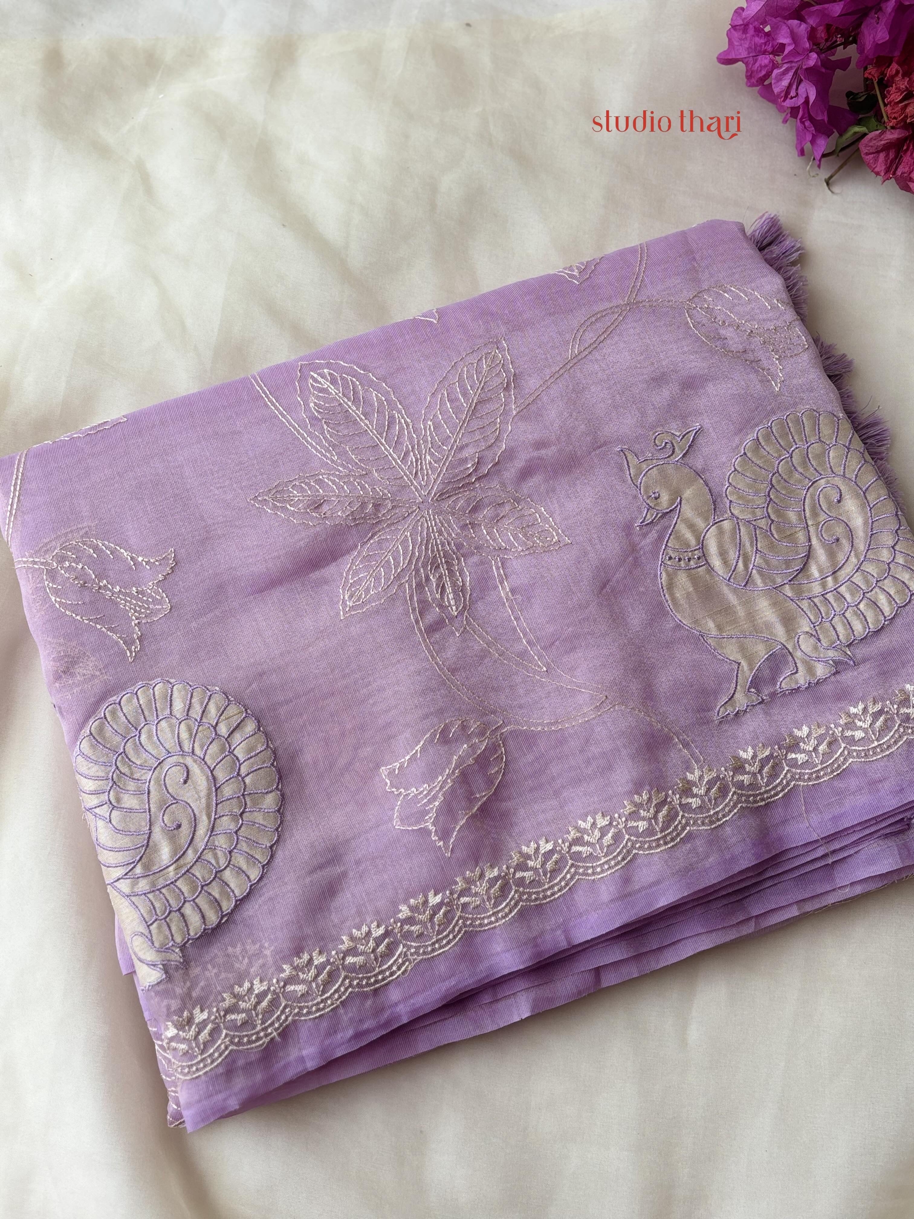Amethyst mayuri semi organza saree