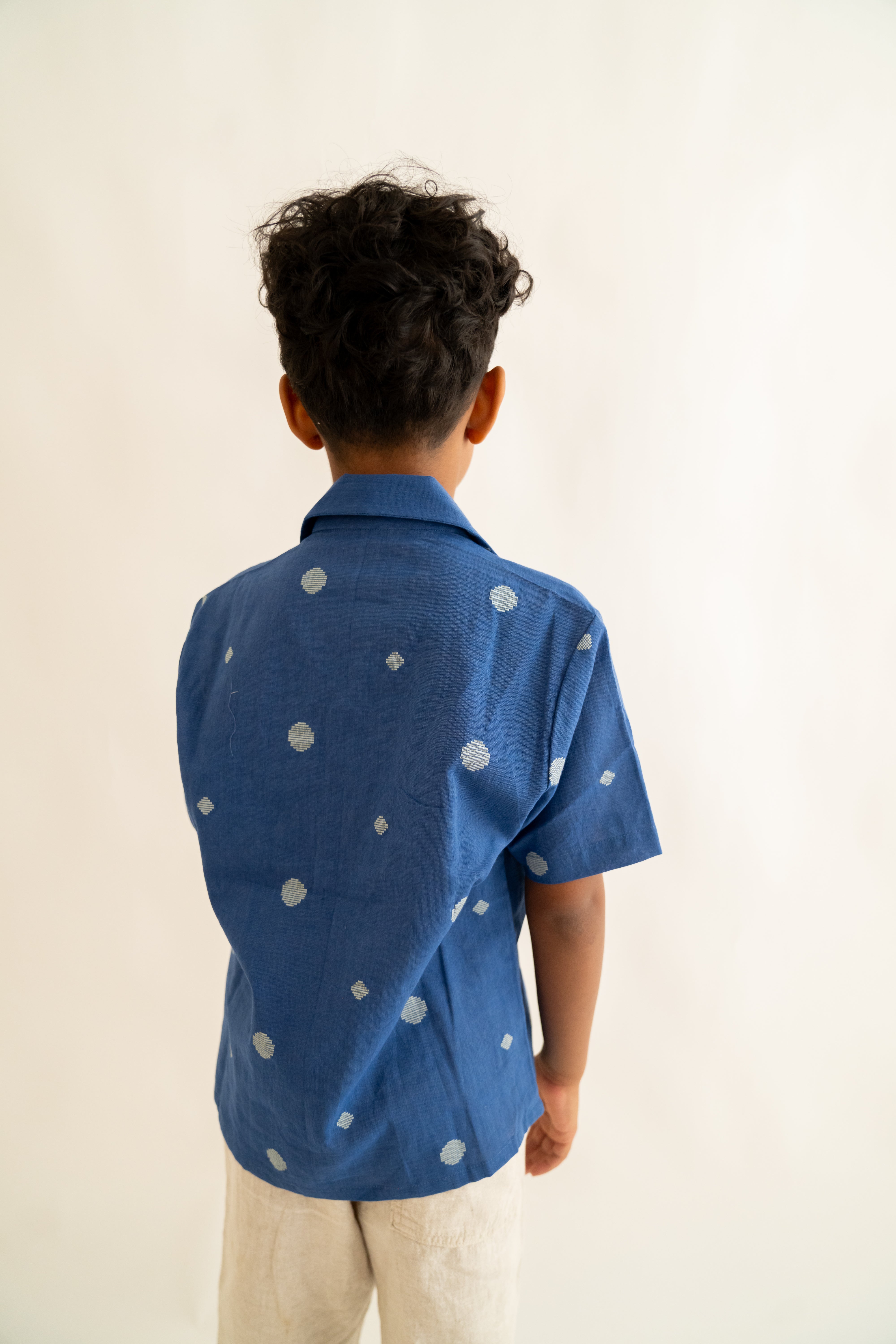 Blue polka dot shirt