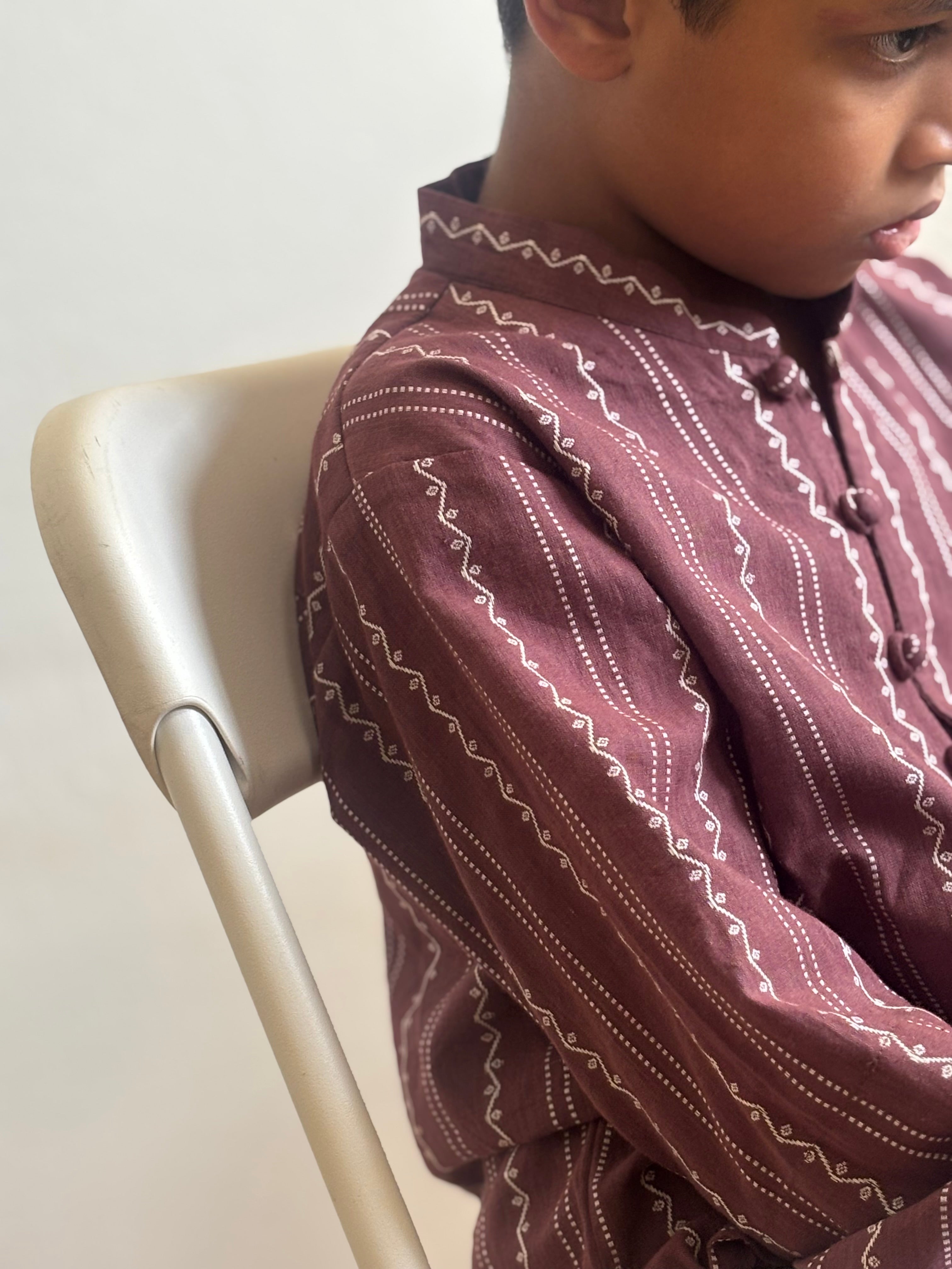 Mauve stripe cotton shirt