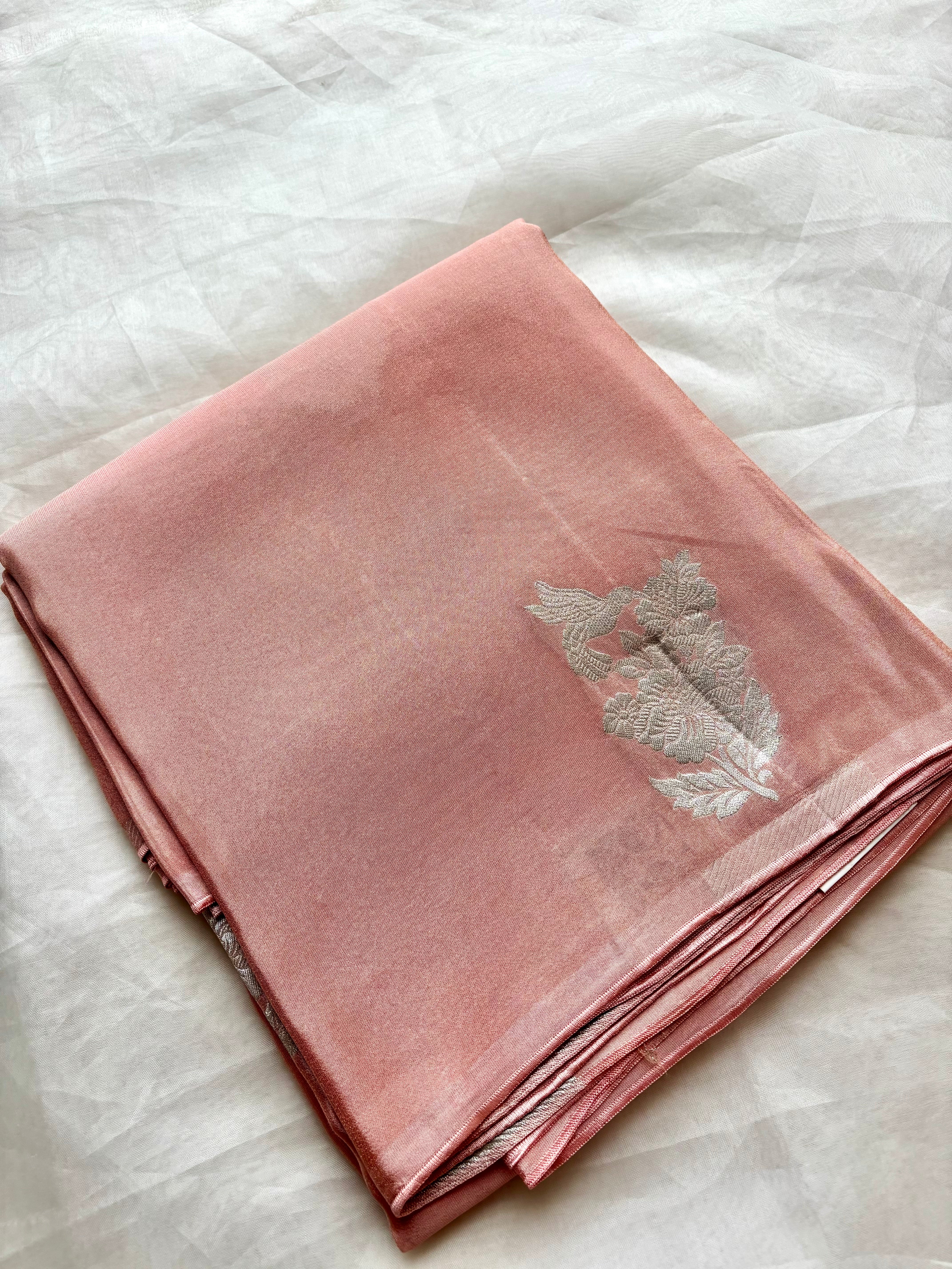 Peach Viscose silk saree