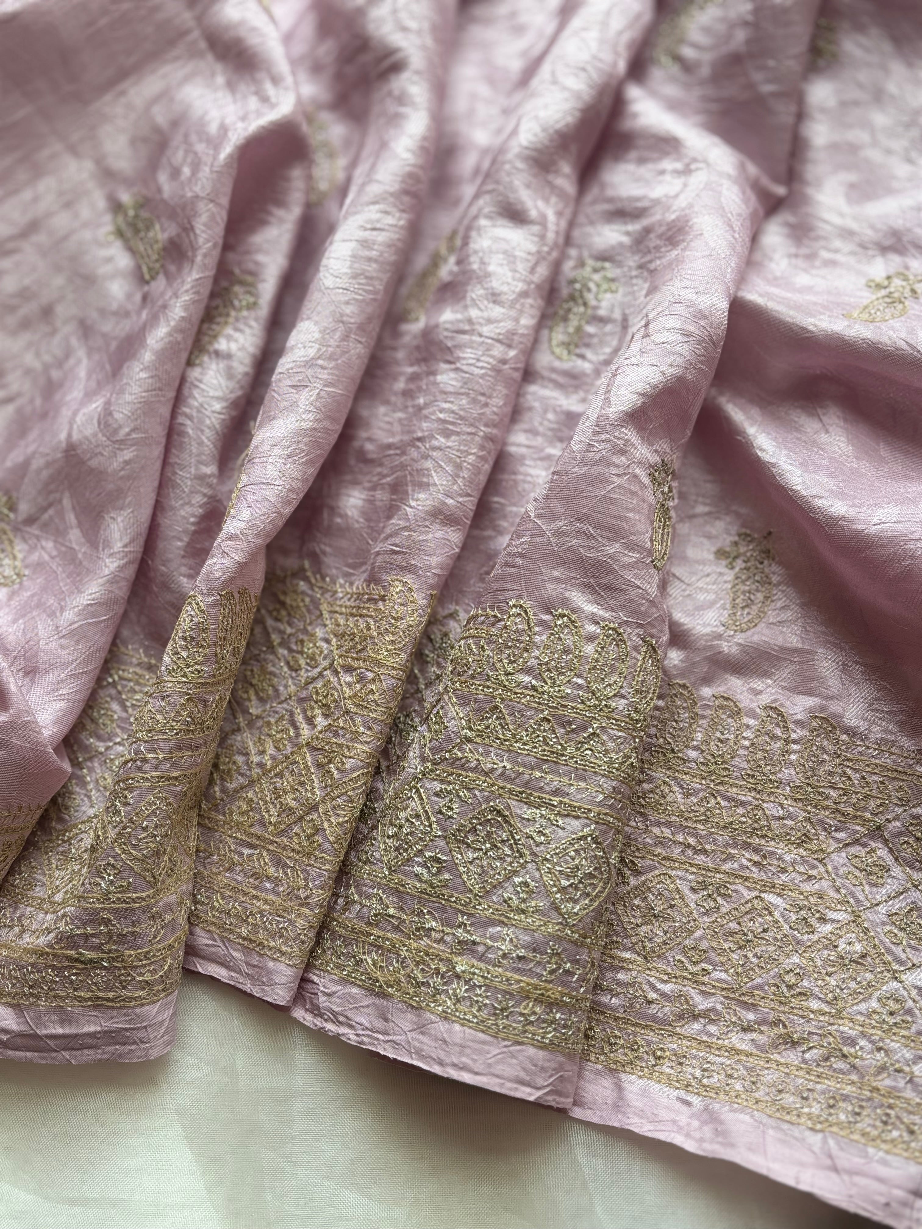 Lilac tissue saree
