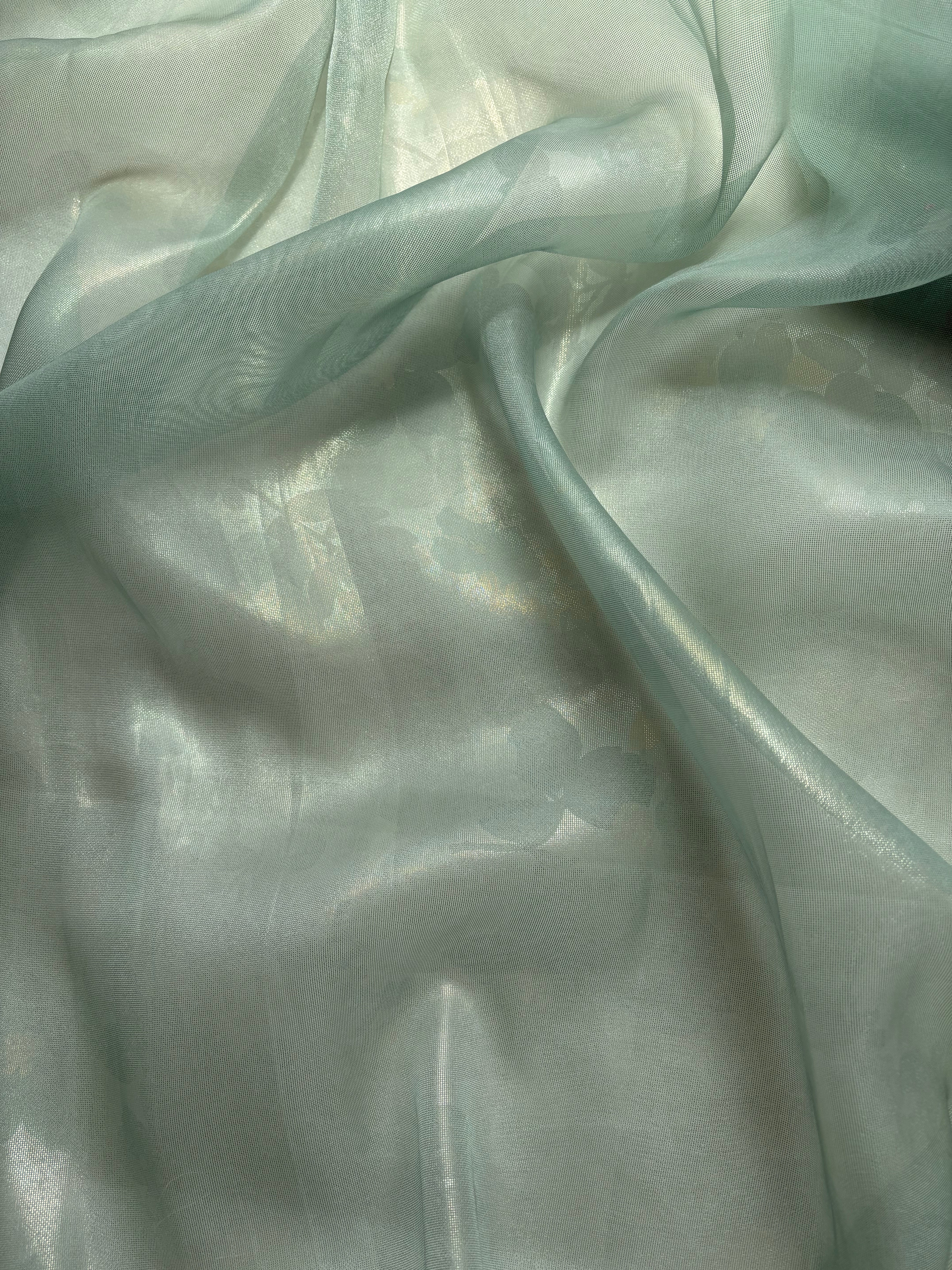 Blue shimmer organza saree