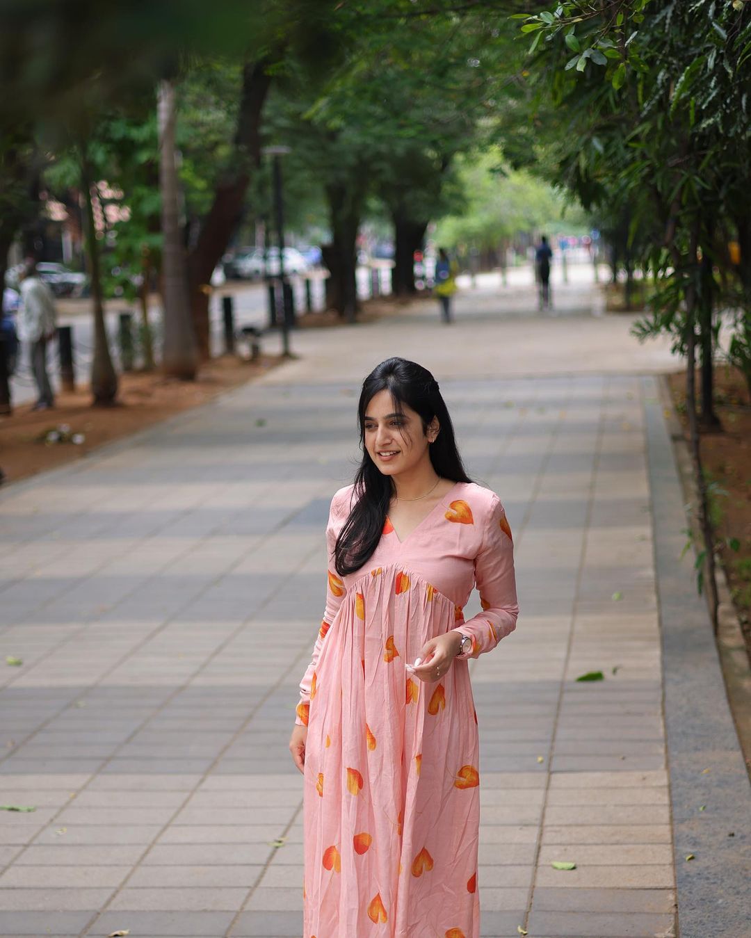 Pink Leaf Alia cut made out of pure muslin fabric - Studio Thari