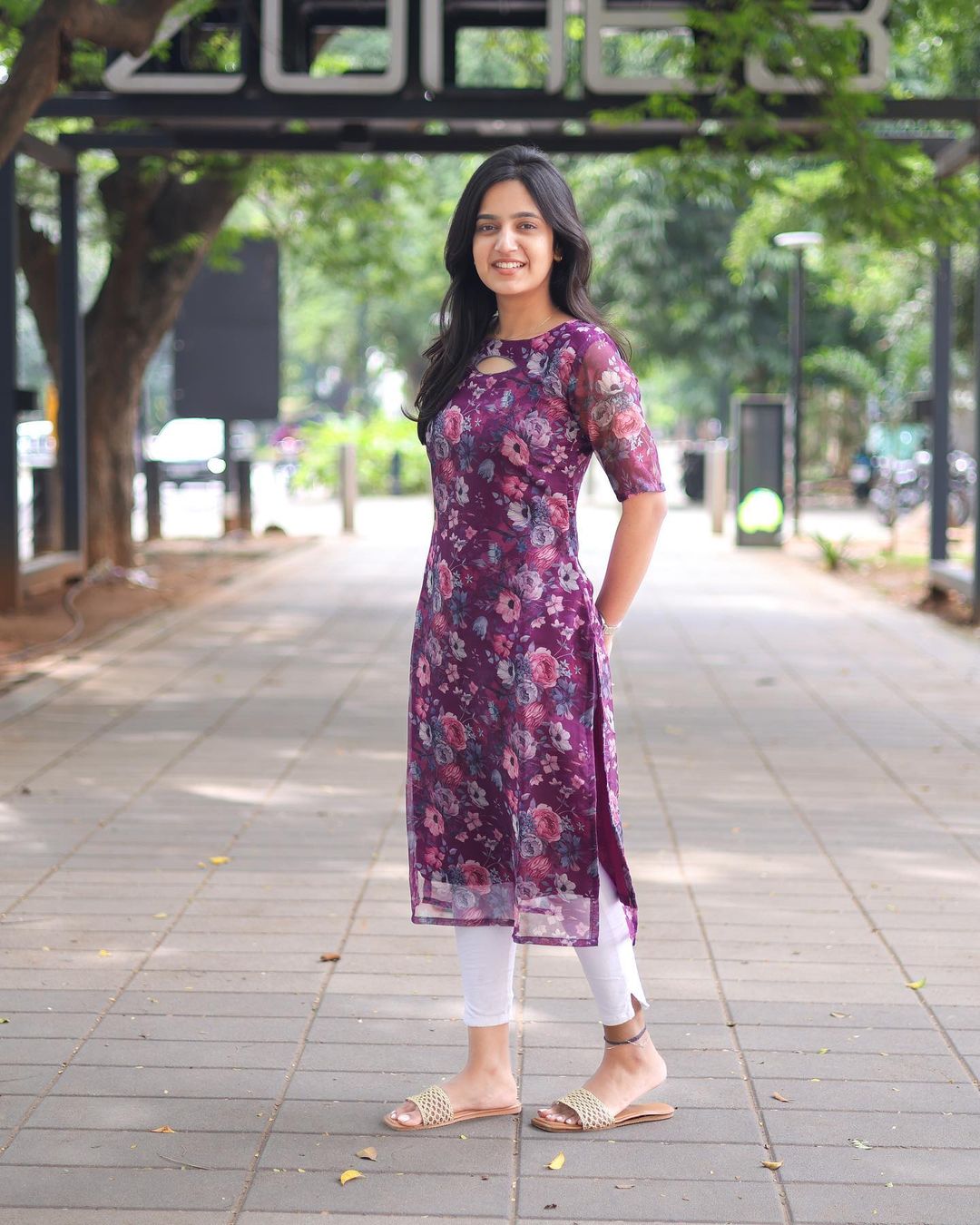 Purple Floral Top - Studio Thari