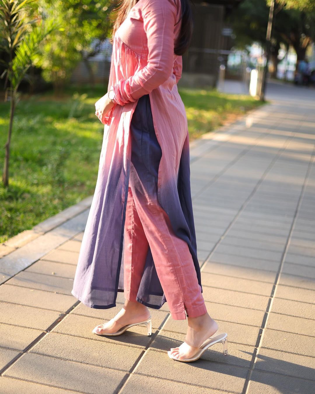 Pink & Blue Alia Cut Set - Studio Thari