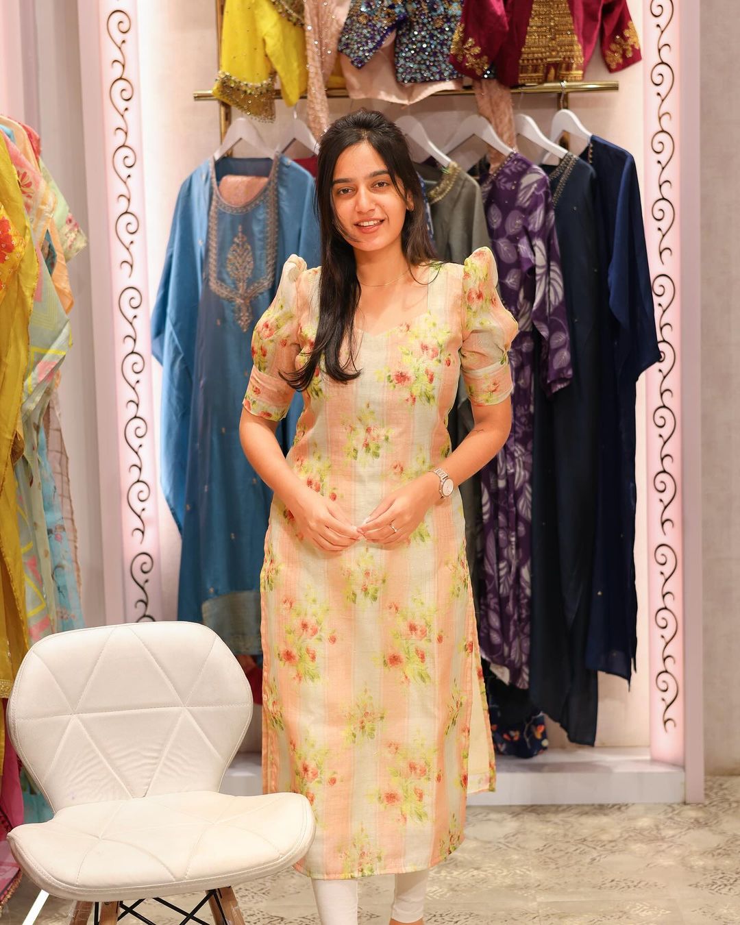 Floral White organza - Studio Thari