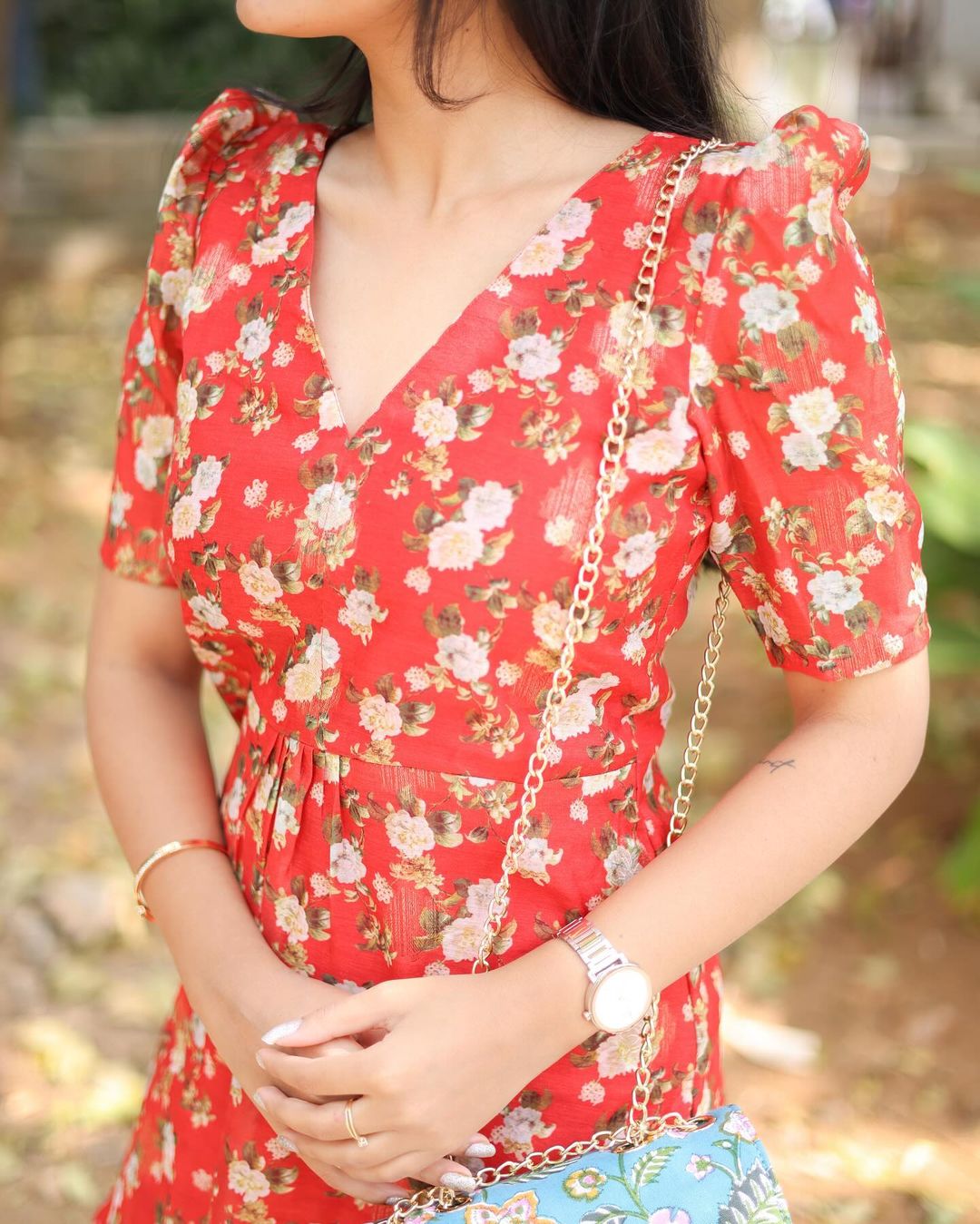 Red Yoke Top - Studio Thari