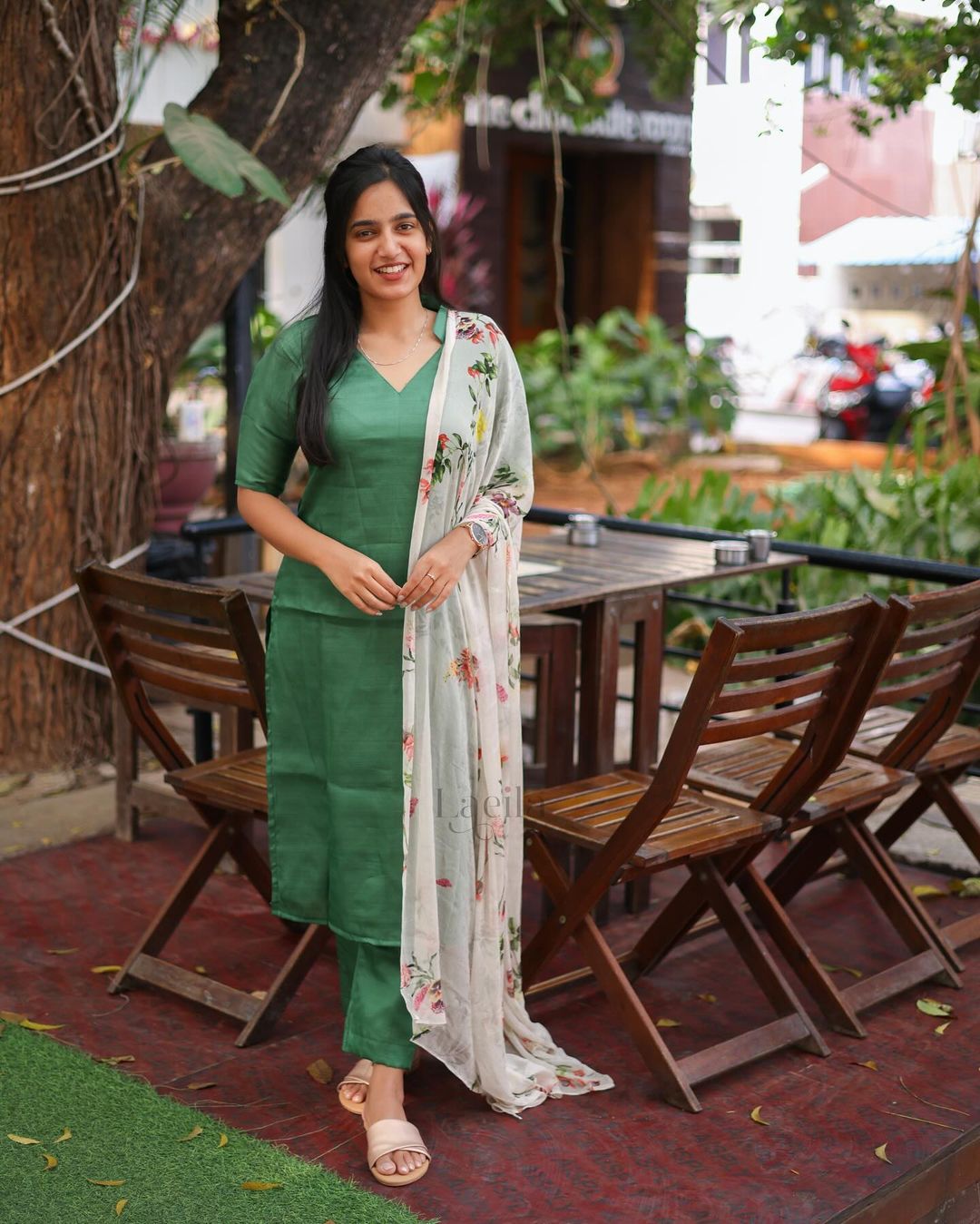 Semi raw silk Green coord set - Studio Thari