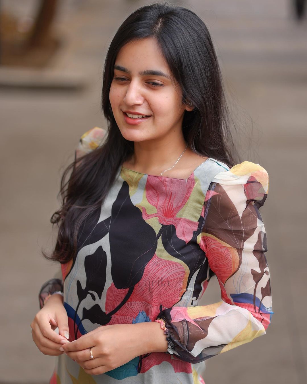 Black Multi-Color Organza top