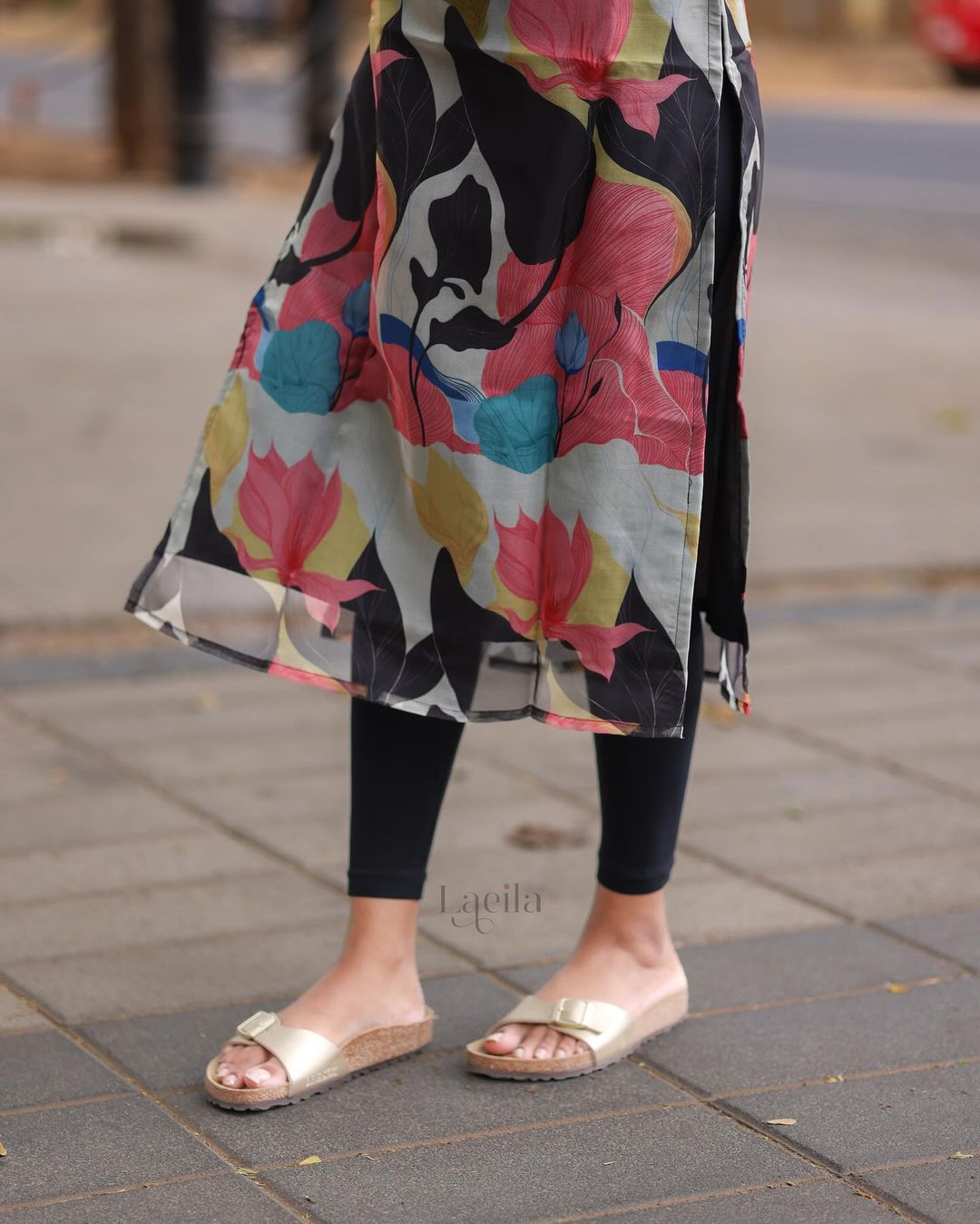 Black Multi-Color Organza top