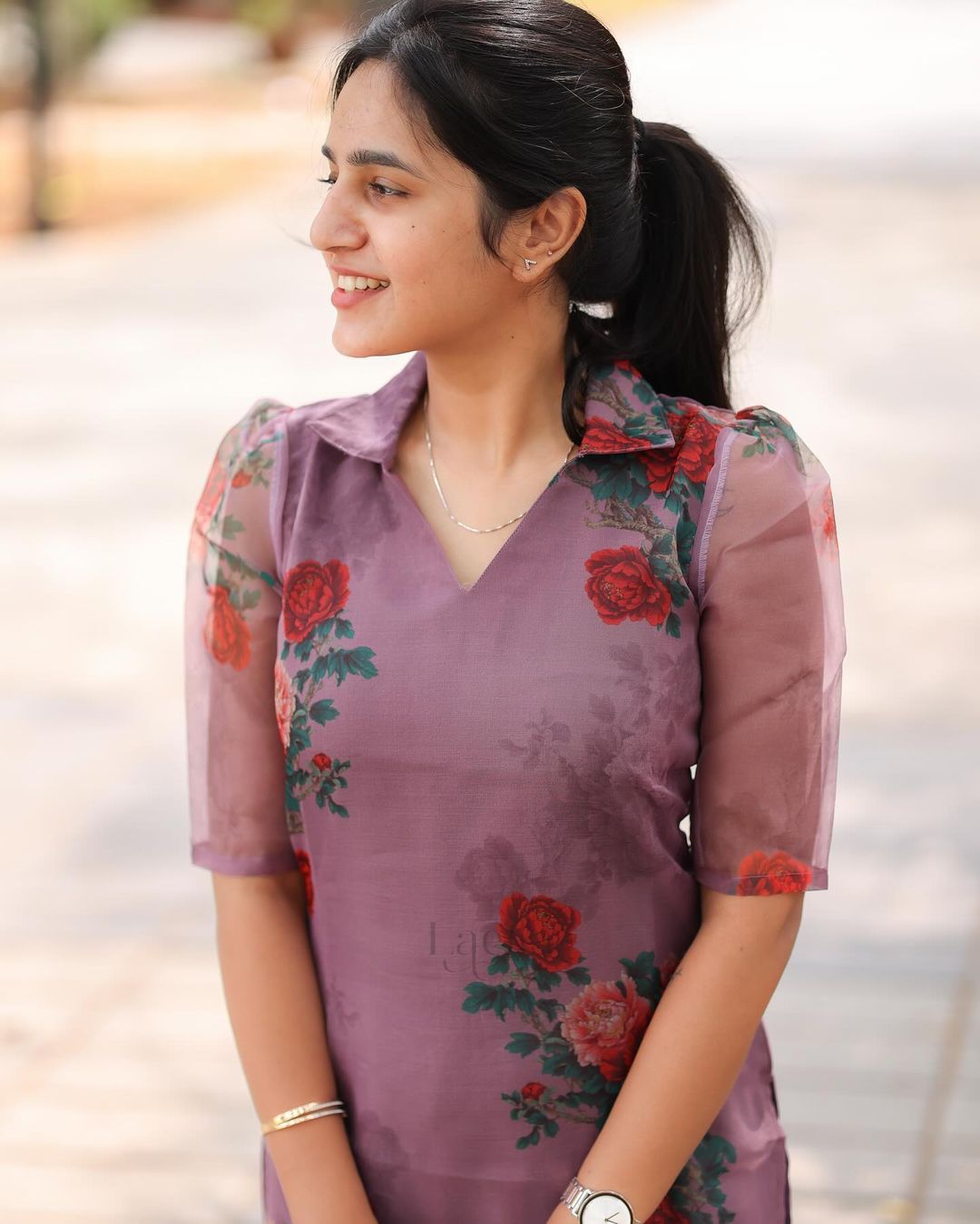 Lavender Organza Top