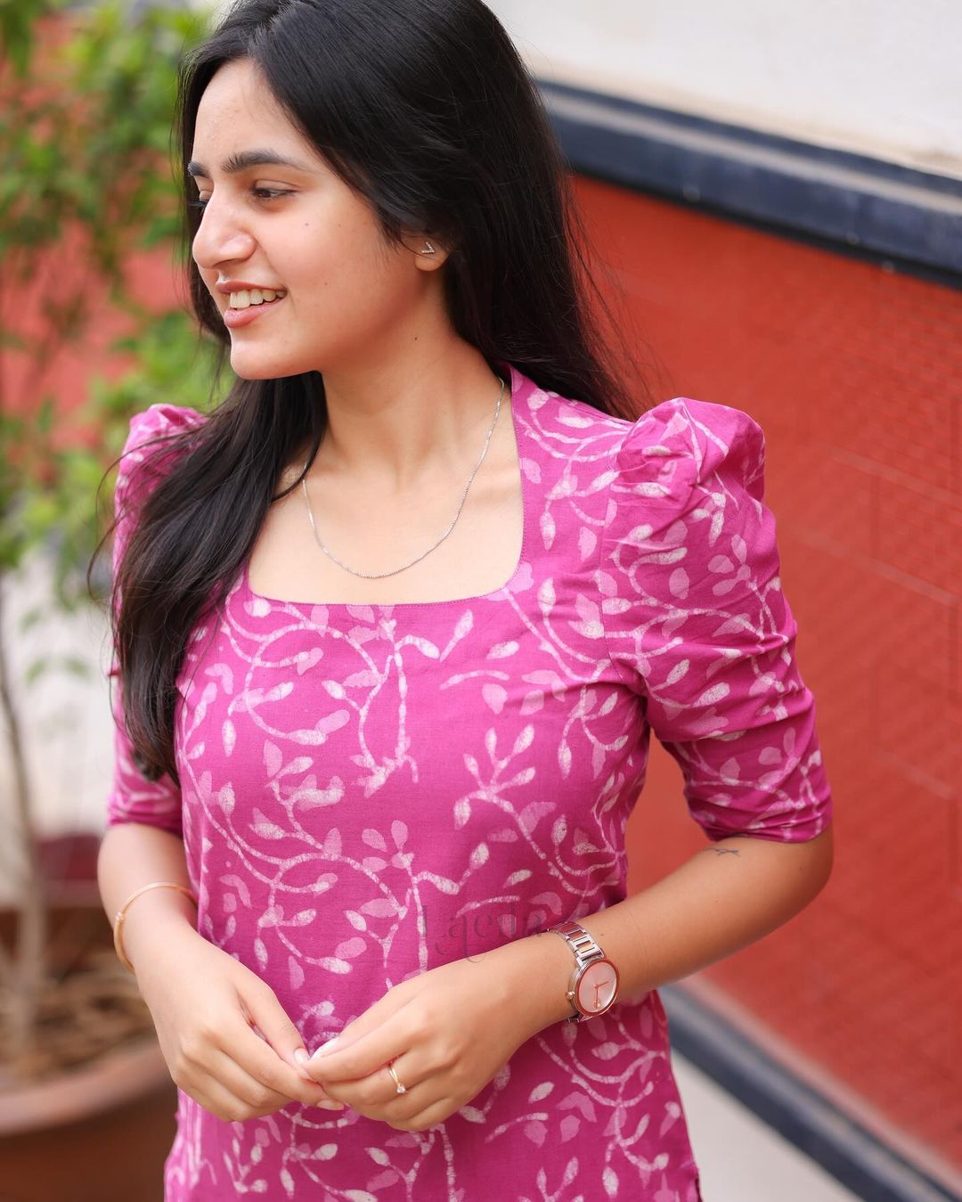 Pink Cotton batik print top and bottom set