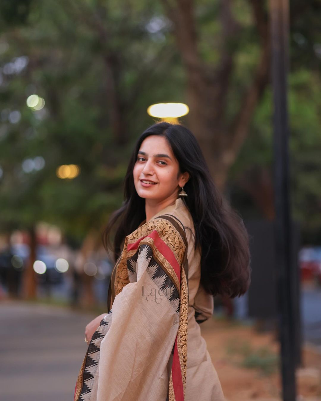 Biege cotton top with shawl