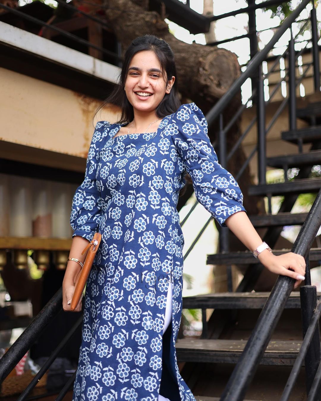 Navy blue cotton top