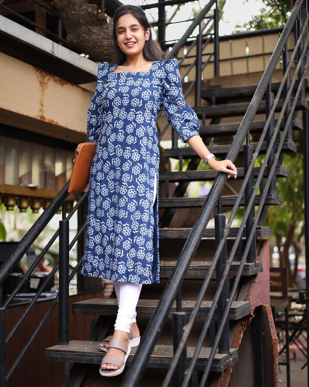 Navy blue cotton top