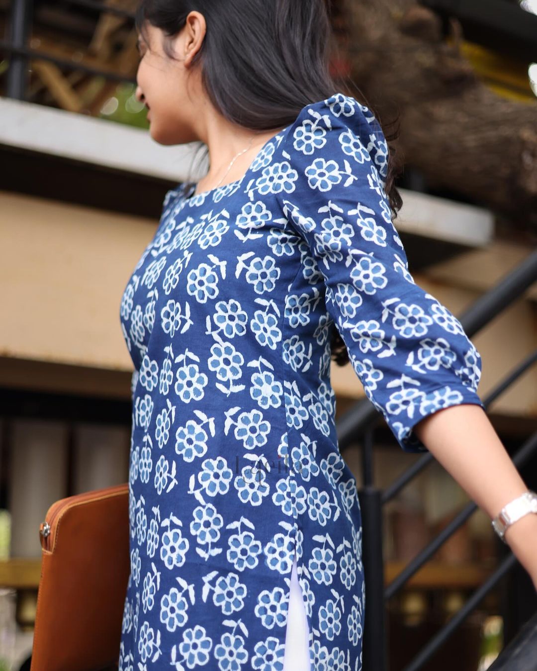 Navy blue cotton top