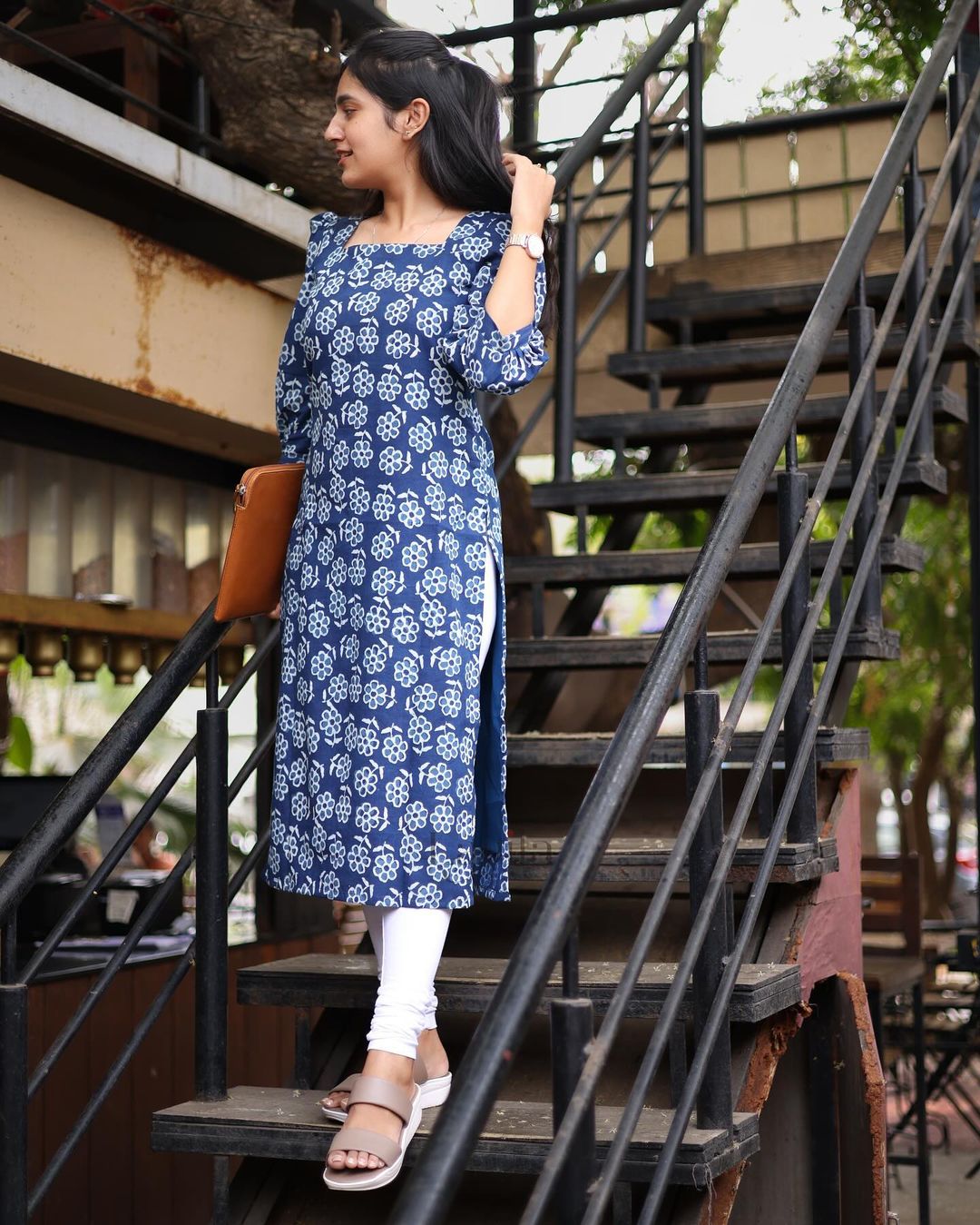 Navy blue cotton top