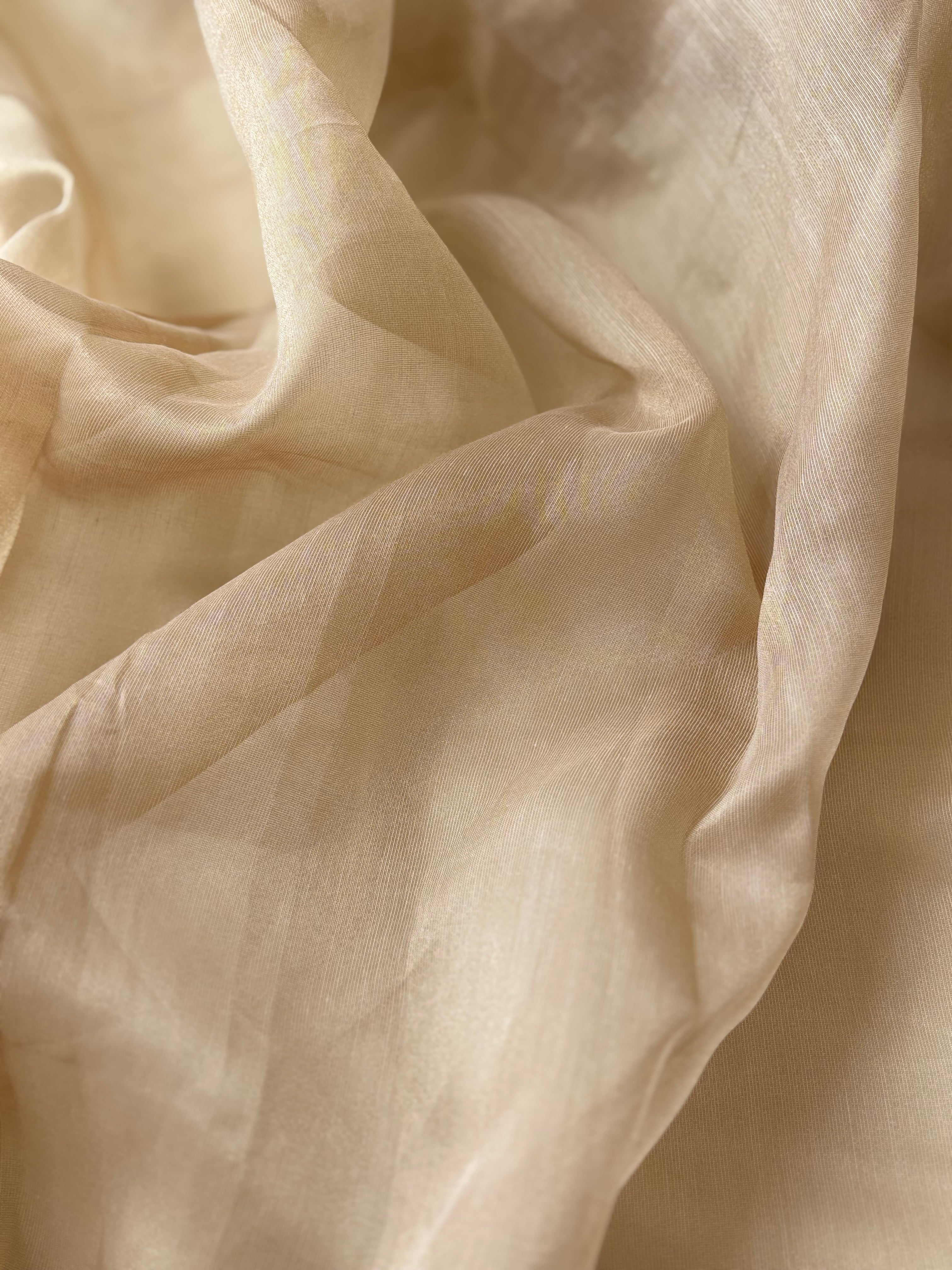 Copper mayuri semi organza saree
