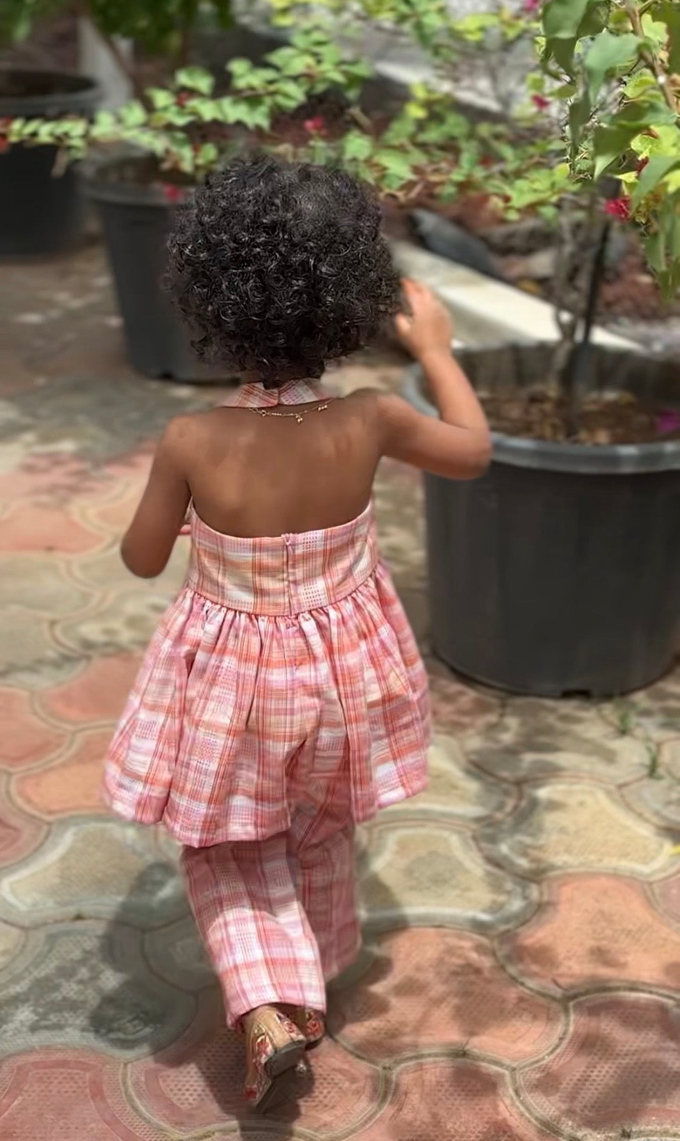 Checked peplum Co-ord set