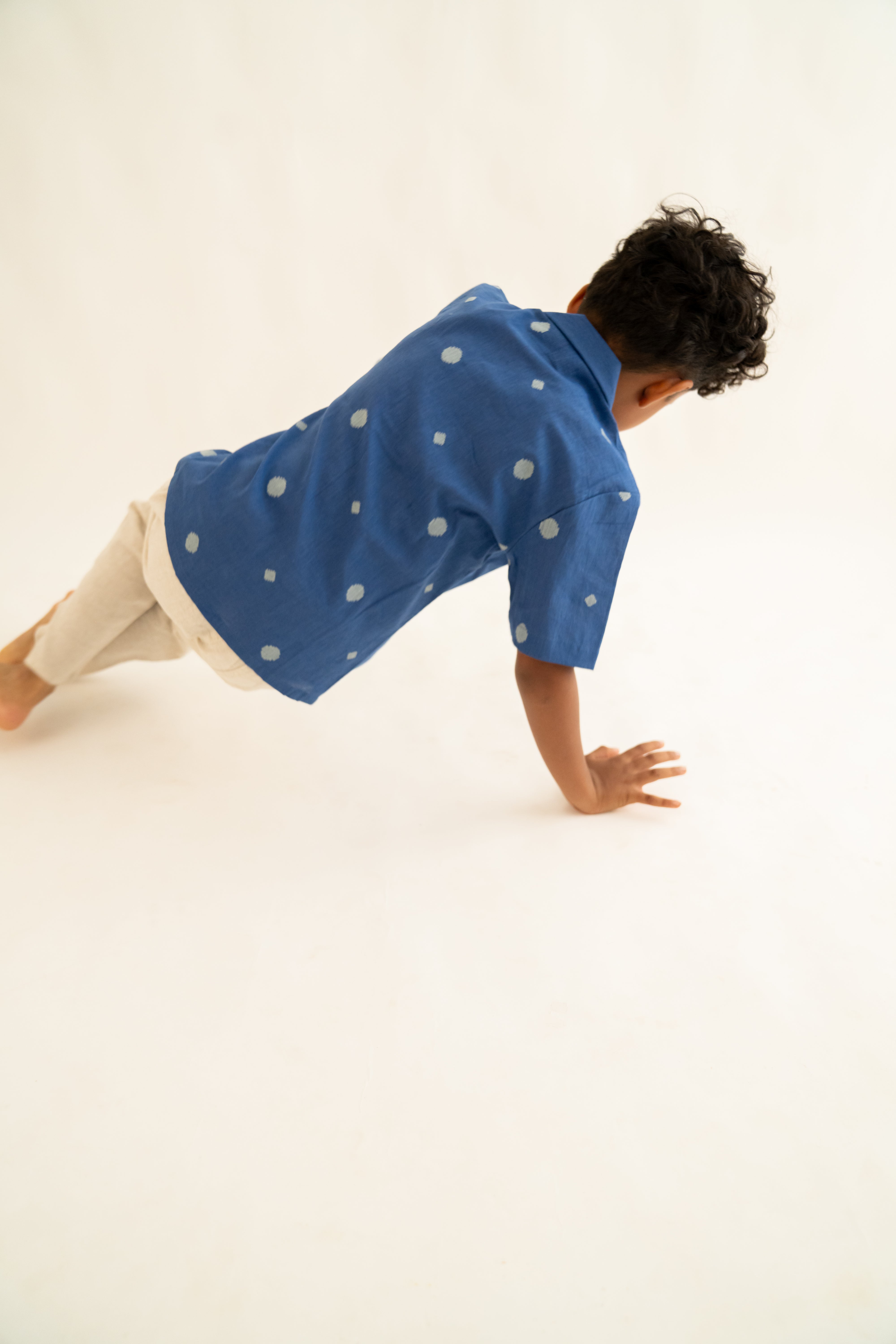 Blue polka dot shirt