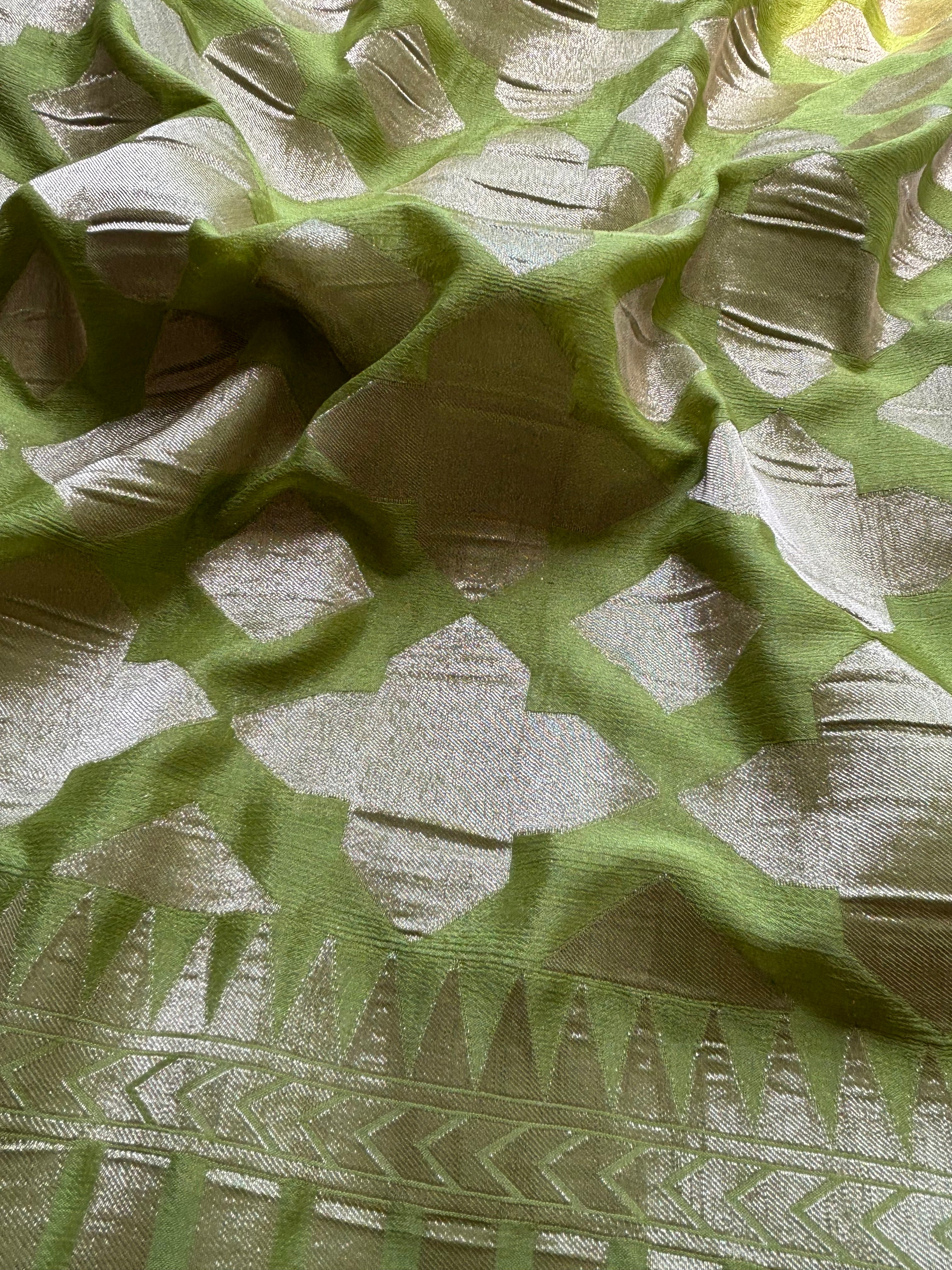 Light Green viscose silk blend saree