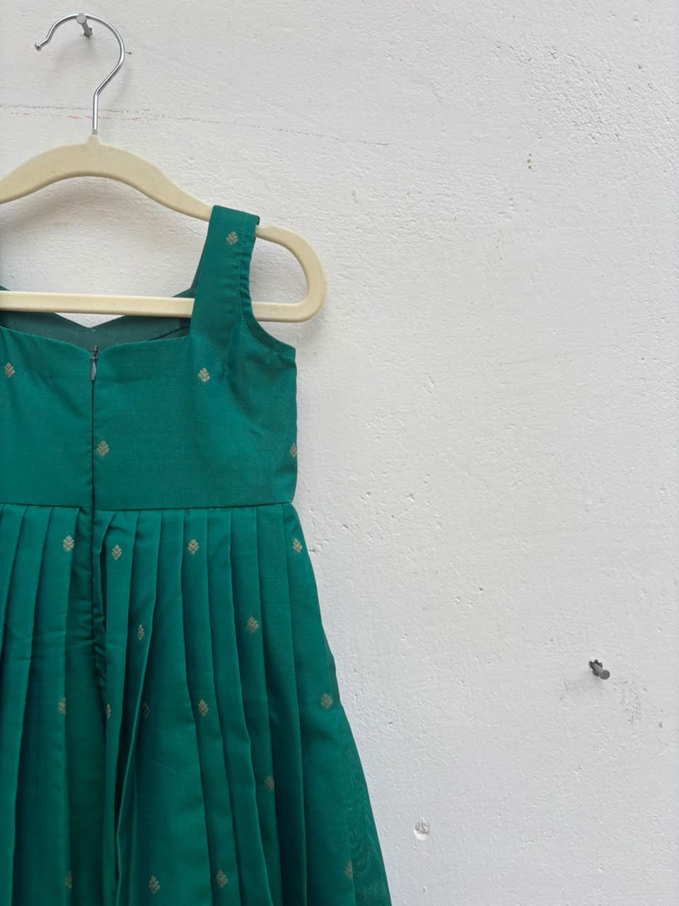 Green & red Soft silk dress