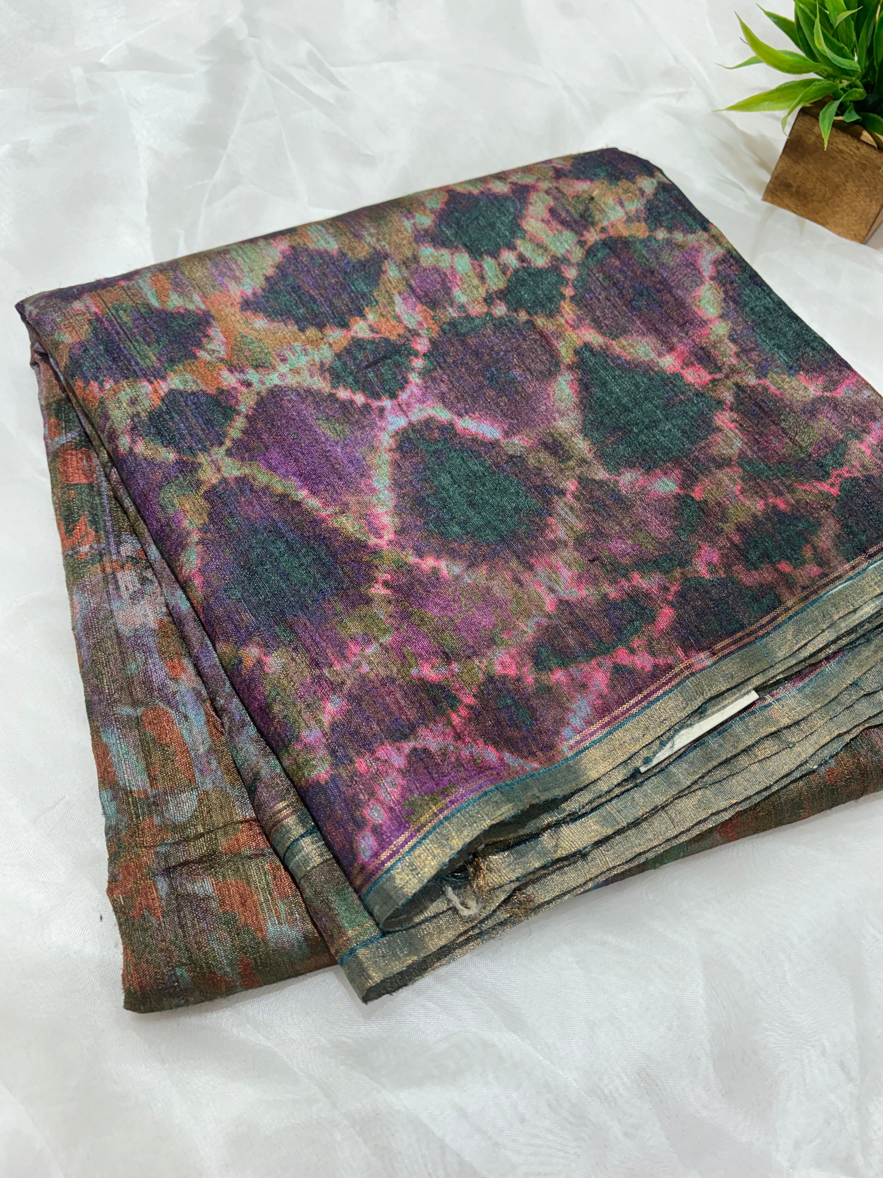Multicolour Tussar saree
