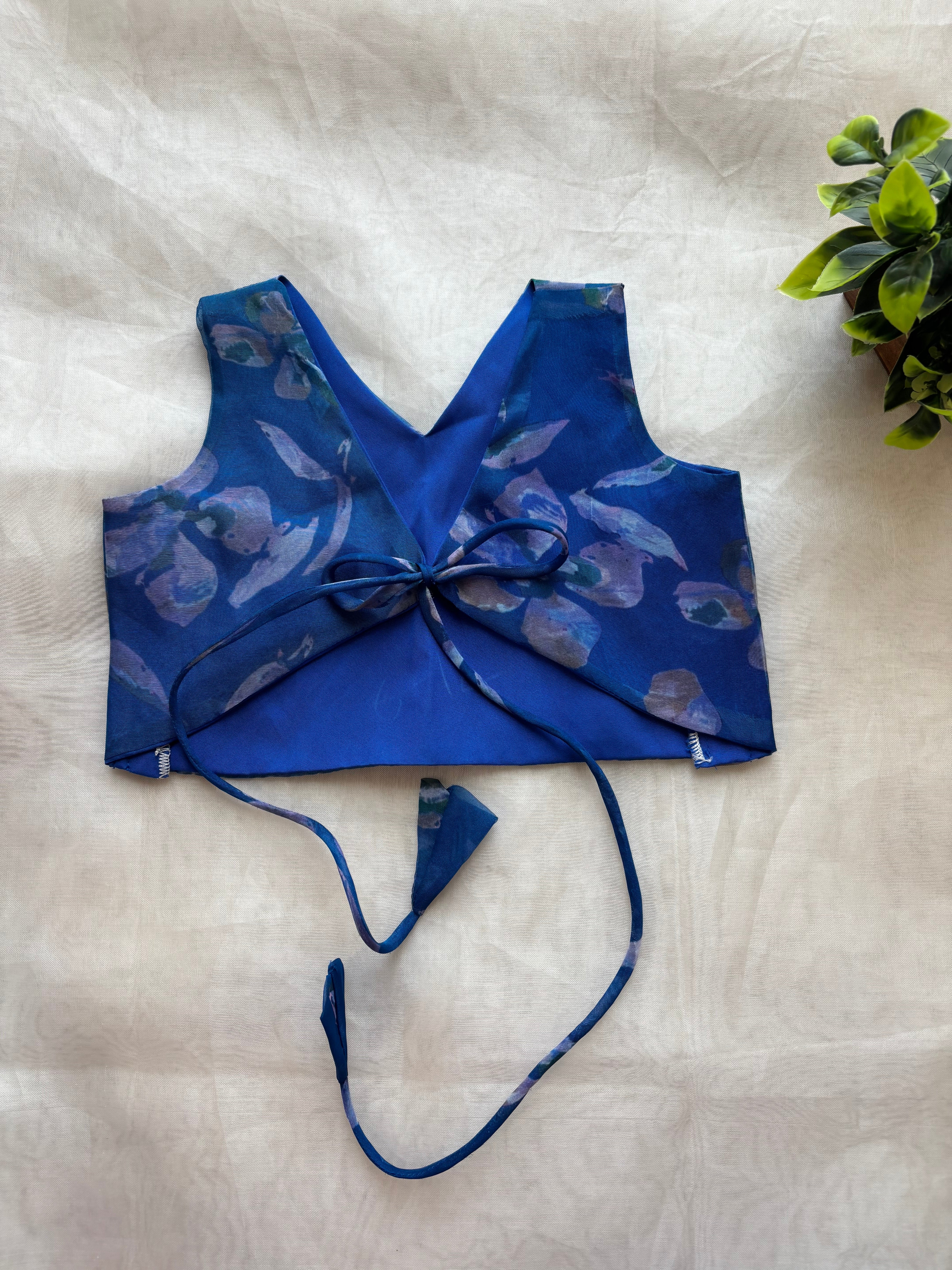 Blue floral organza skirt & top