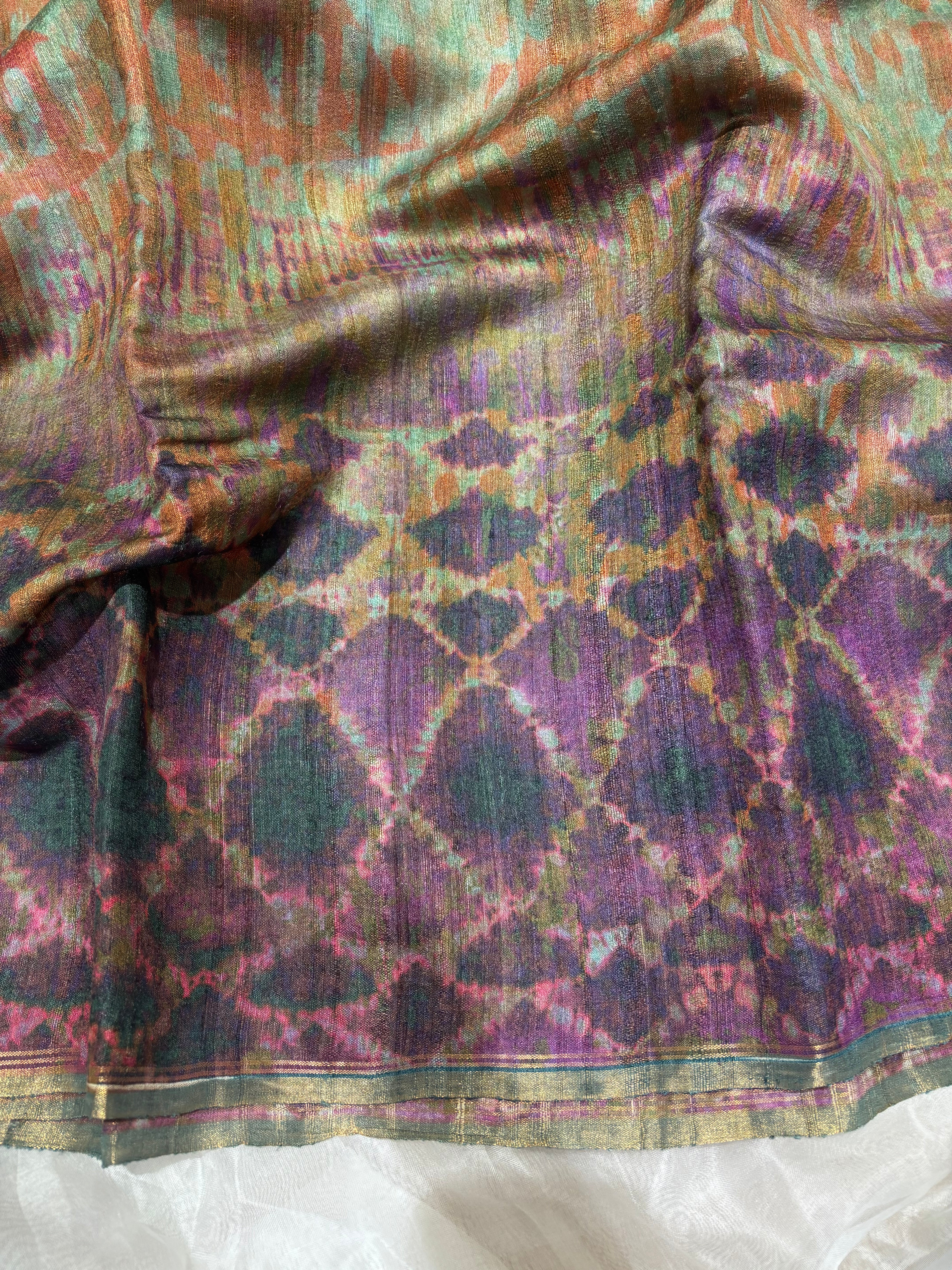 Multicolour Tussar saree