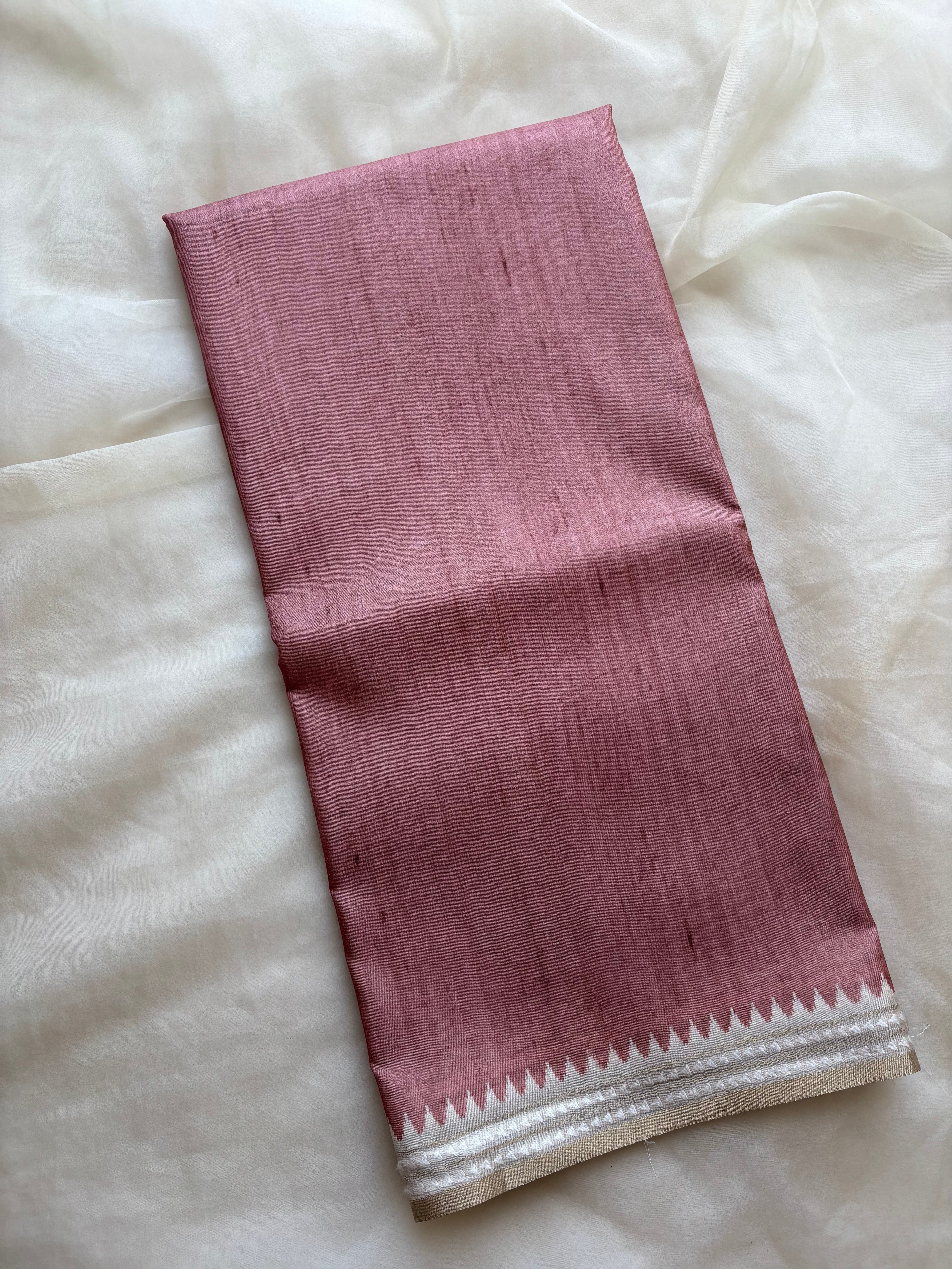 Rosewood copper semi tussar saree