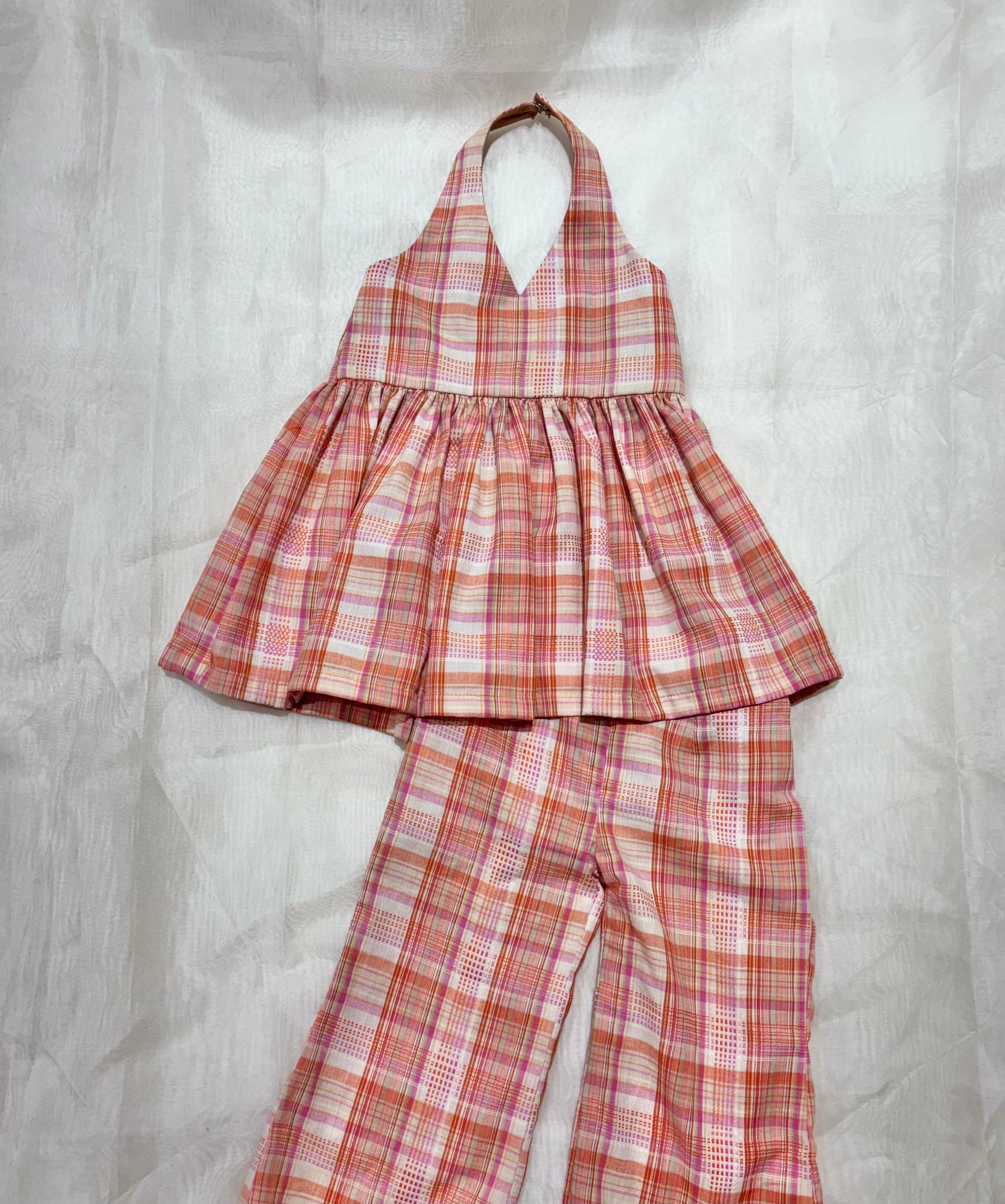 Checked peplum Co-ord set