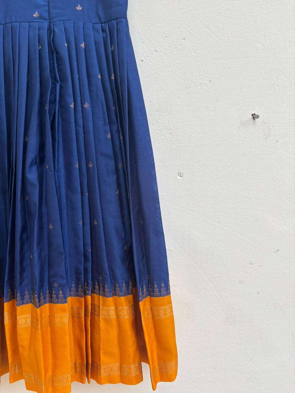Sapphire Blue & yellow Soft silk dress