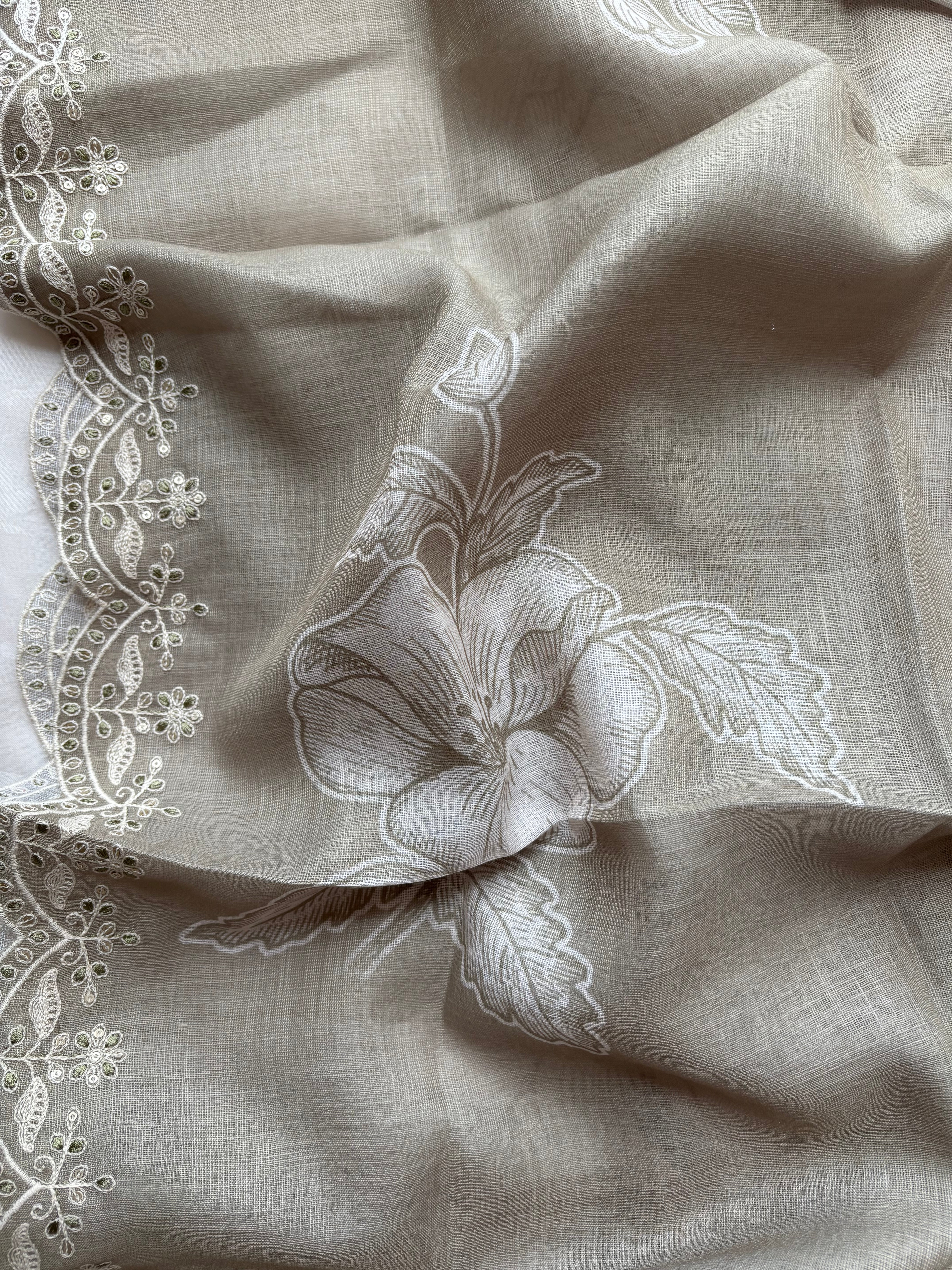 Pastel green and white semi stitched salwar suit