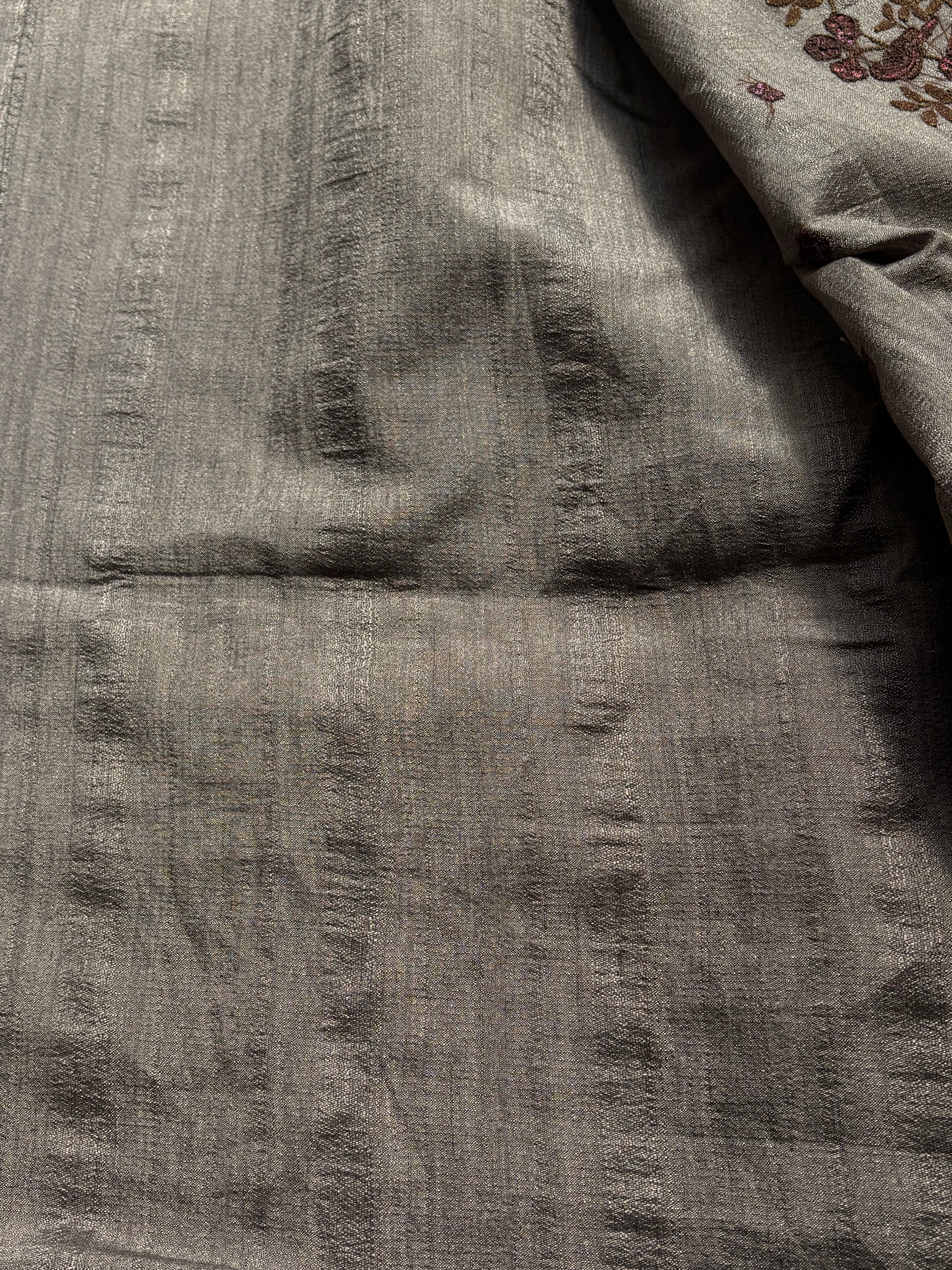 Grey Kosa silk saree
