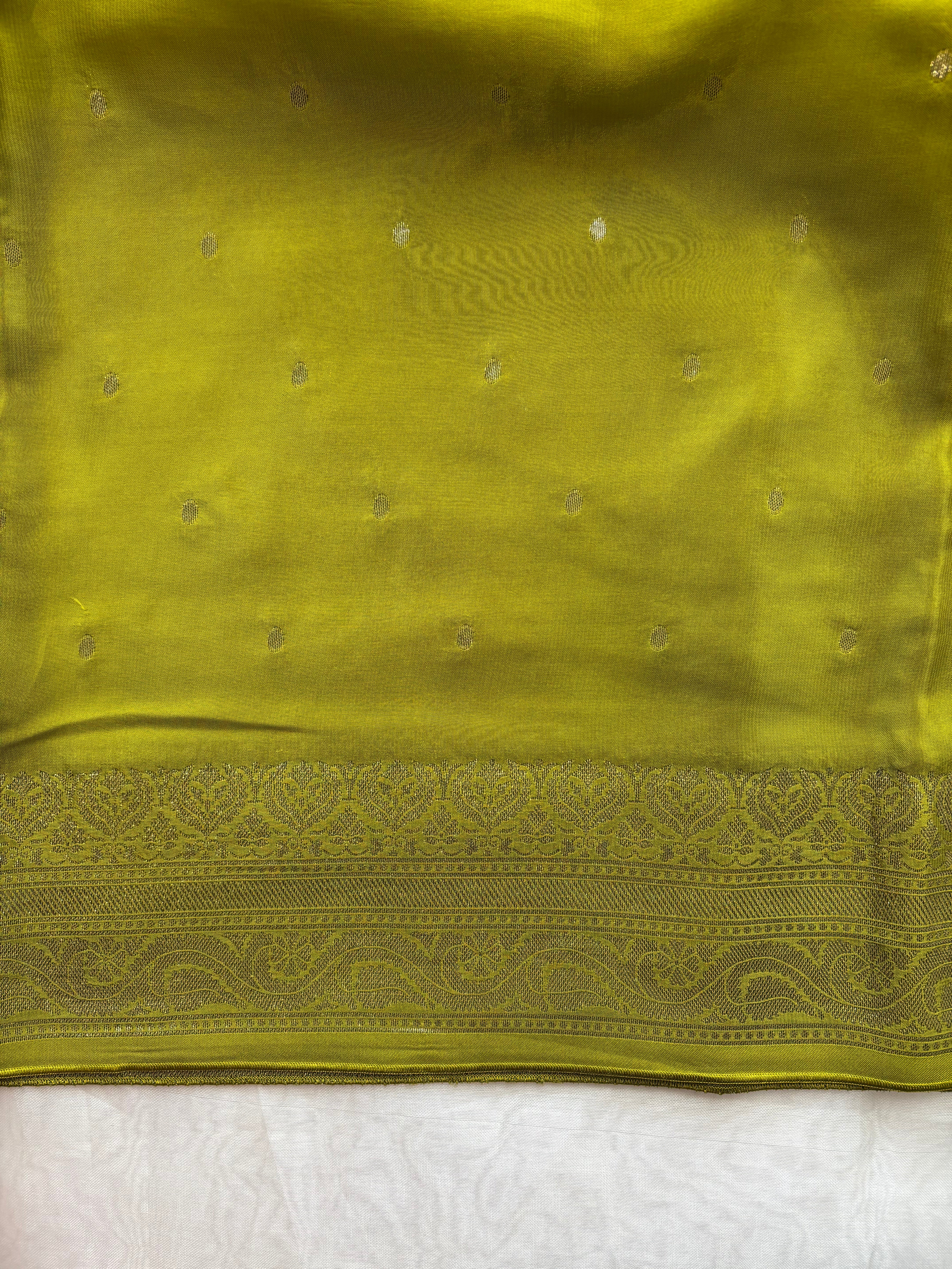 Green viscose silk blend saree