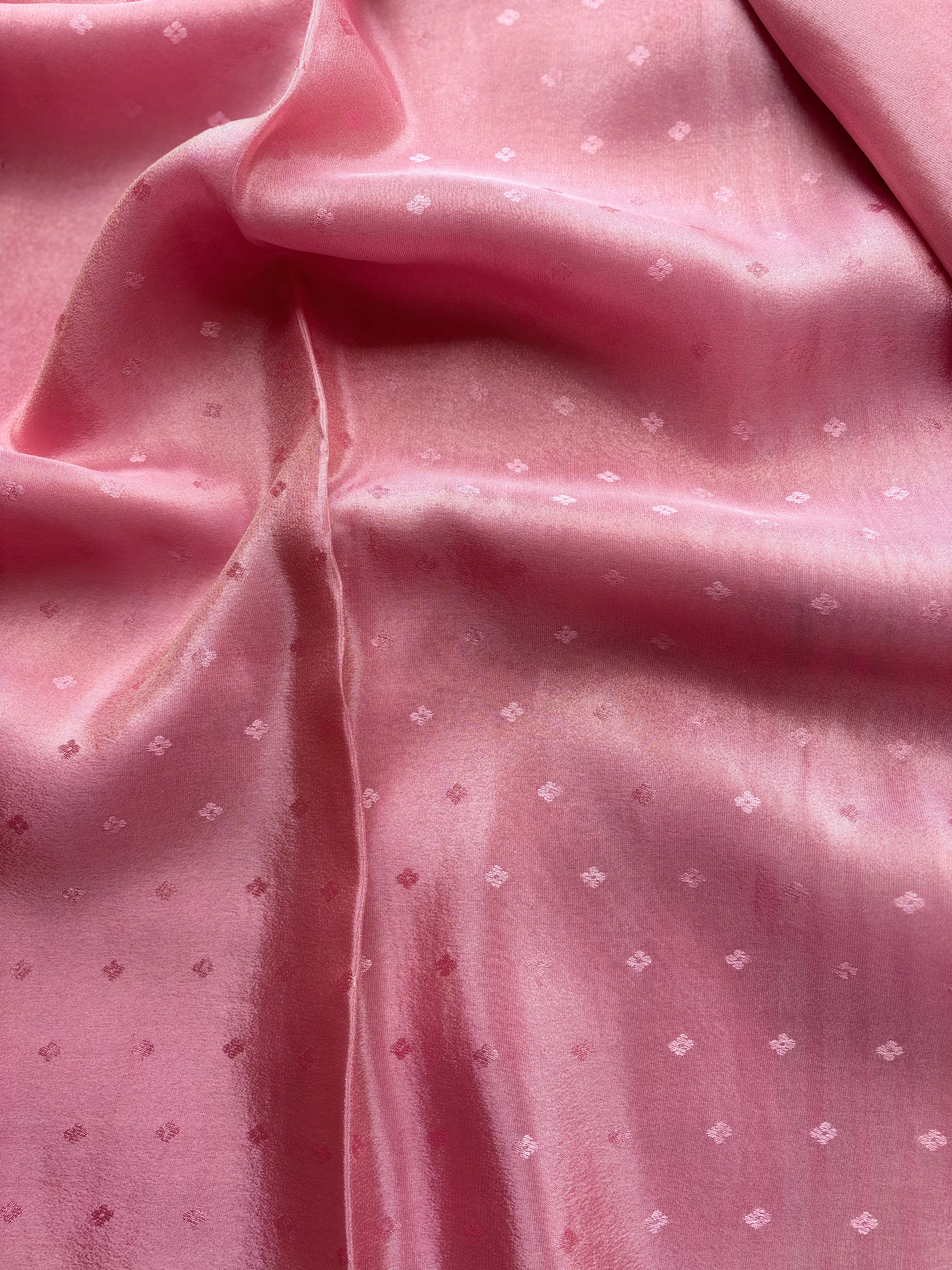 Baby pink Viscose silk saree