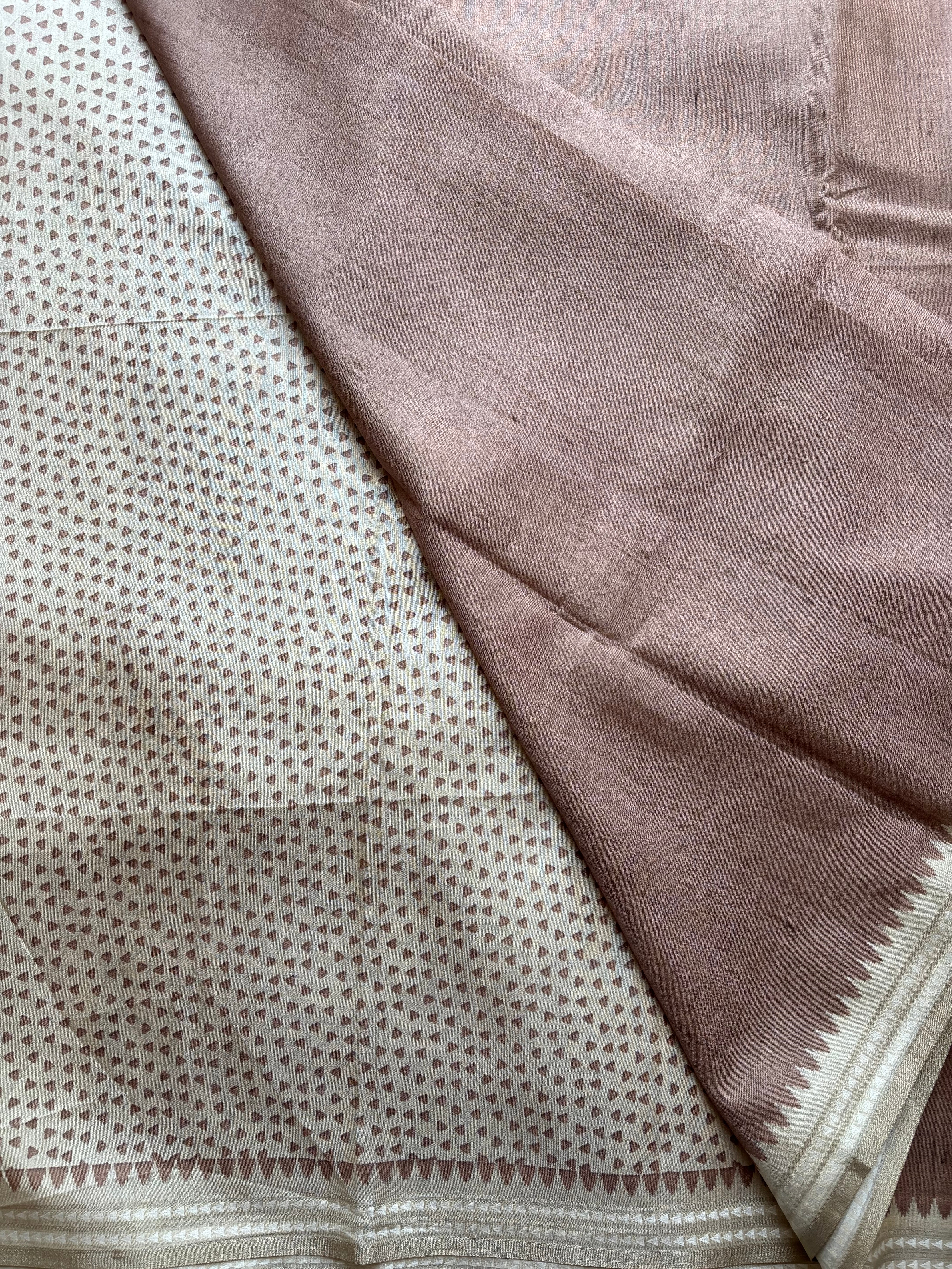 Dusty mauve semi tussar saree
