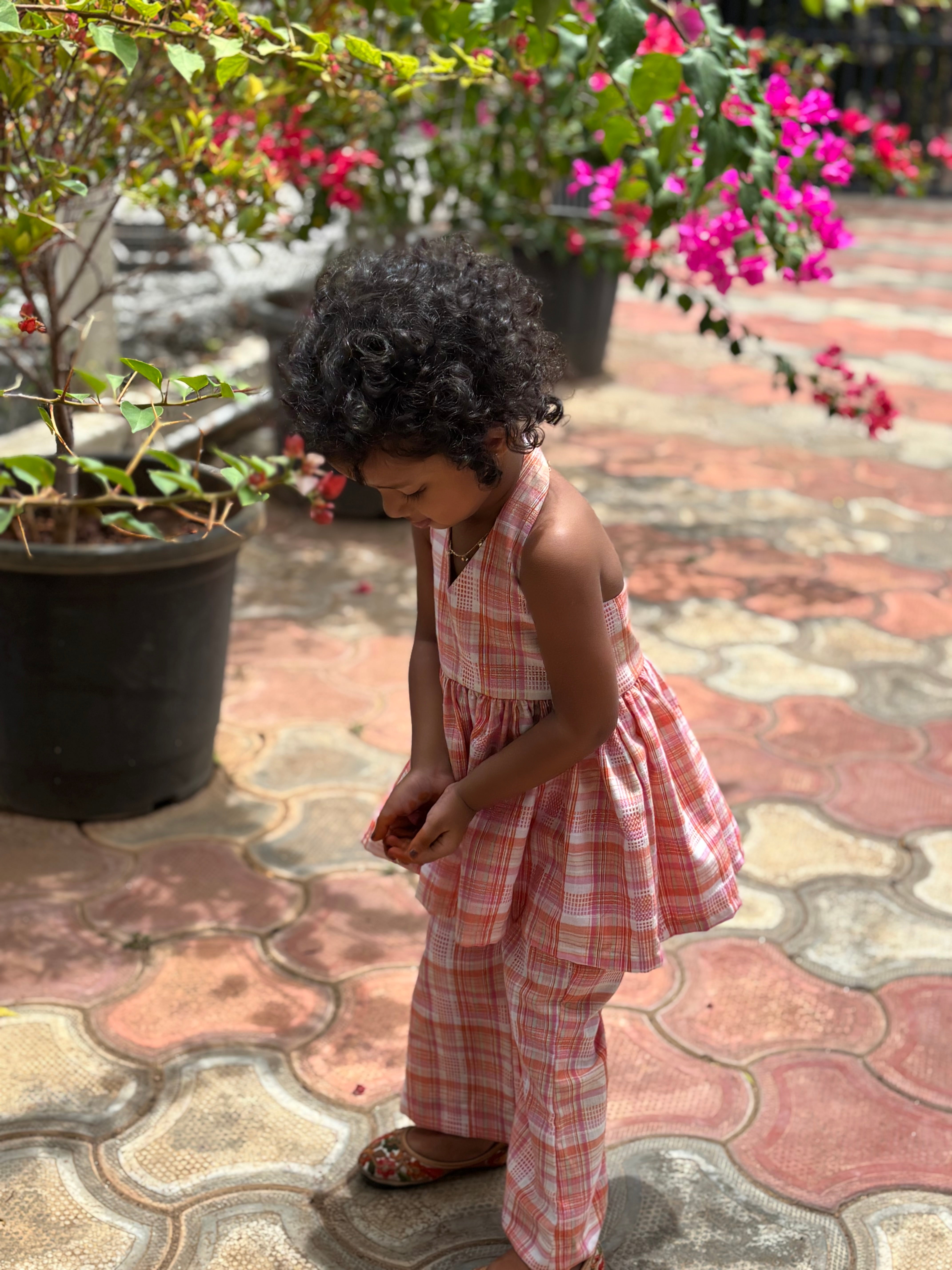 Checked peplum Co-ord set