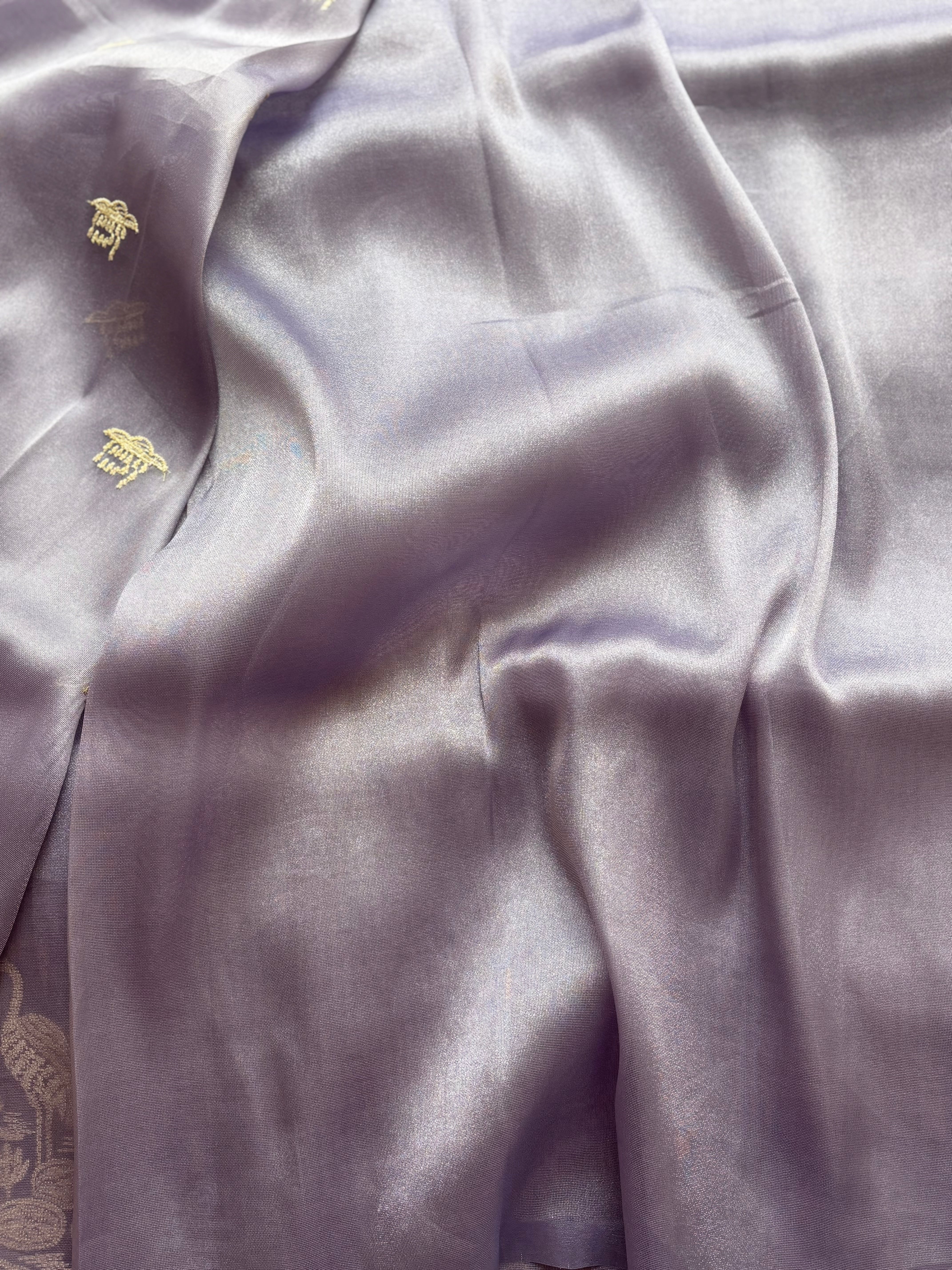 Lavender mist semi tissue saree