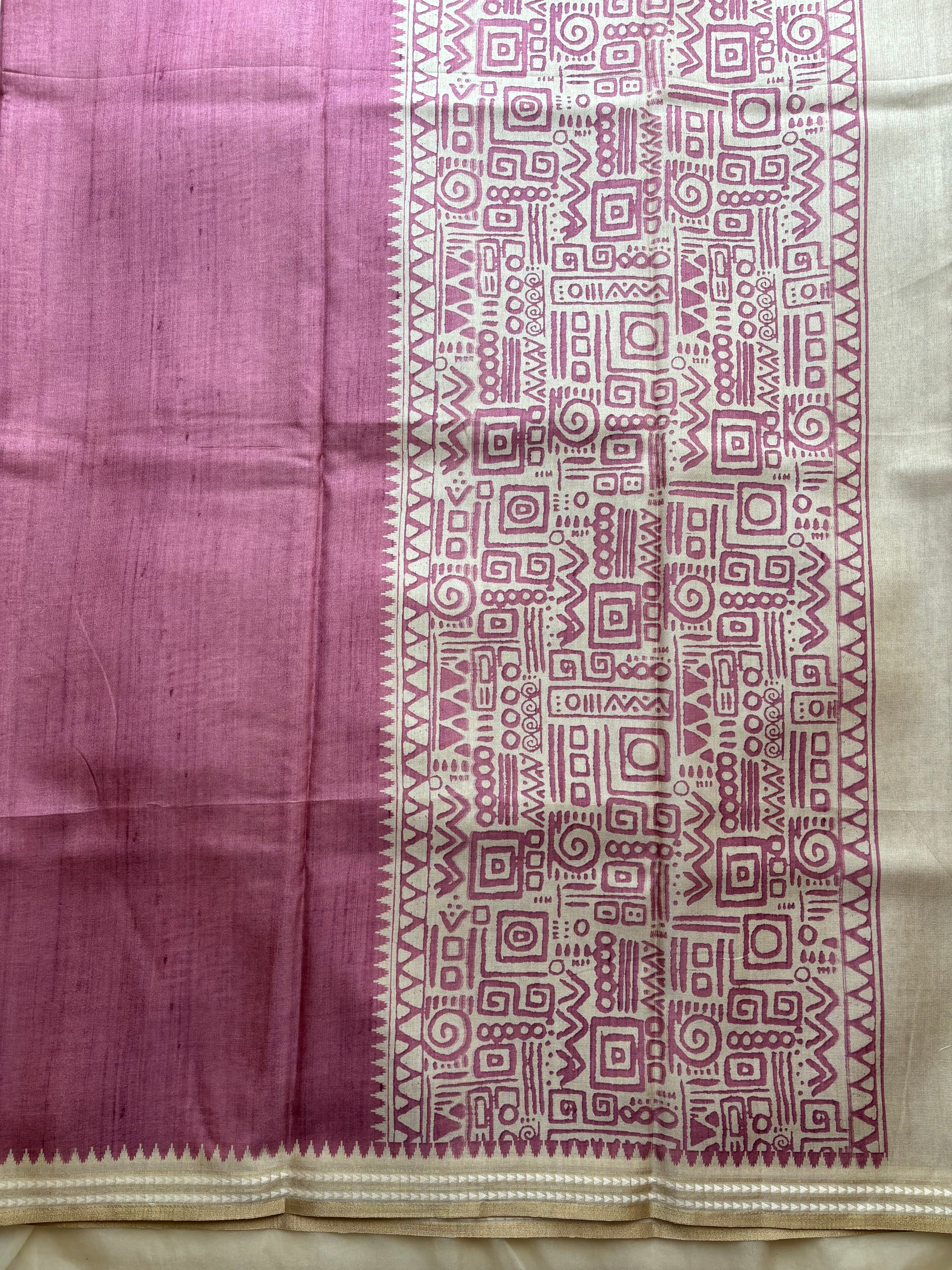 Orchid bloom semi tussar saree