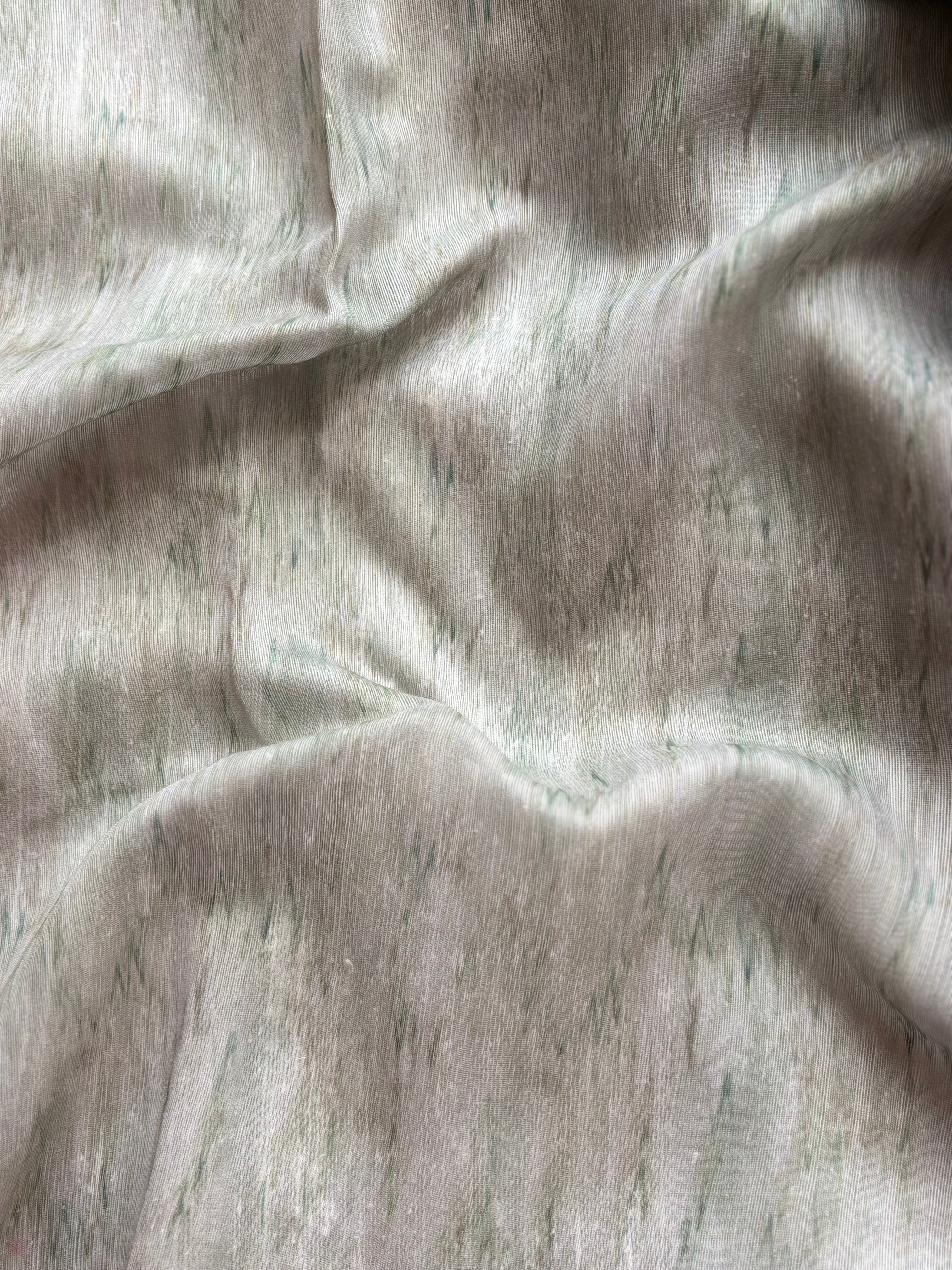 Light green floral Linen saree