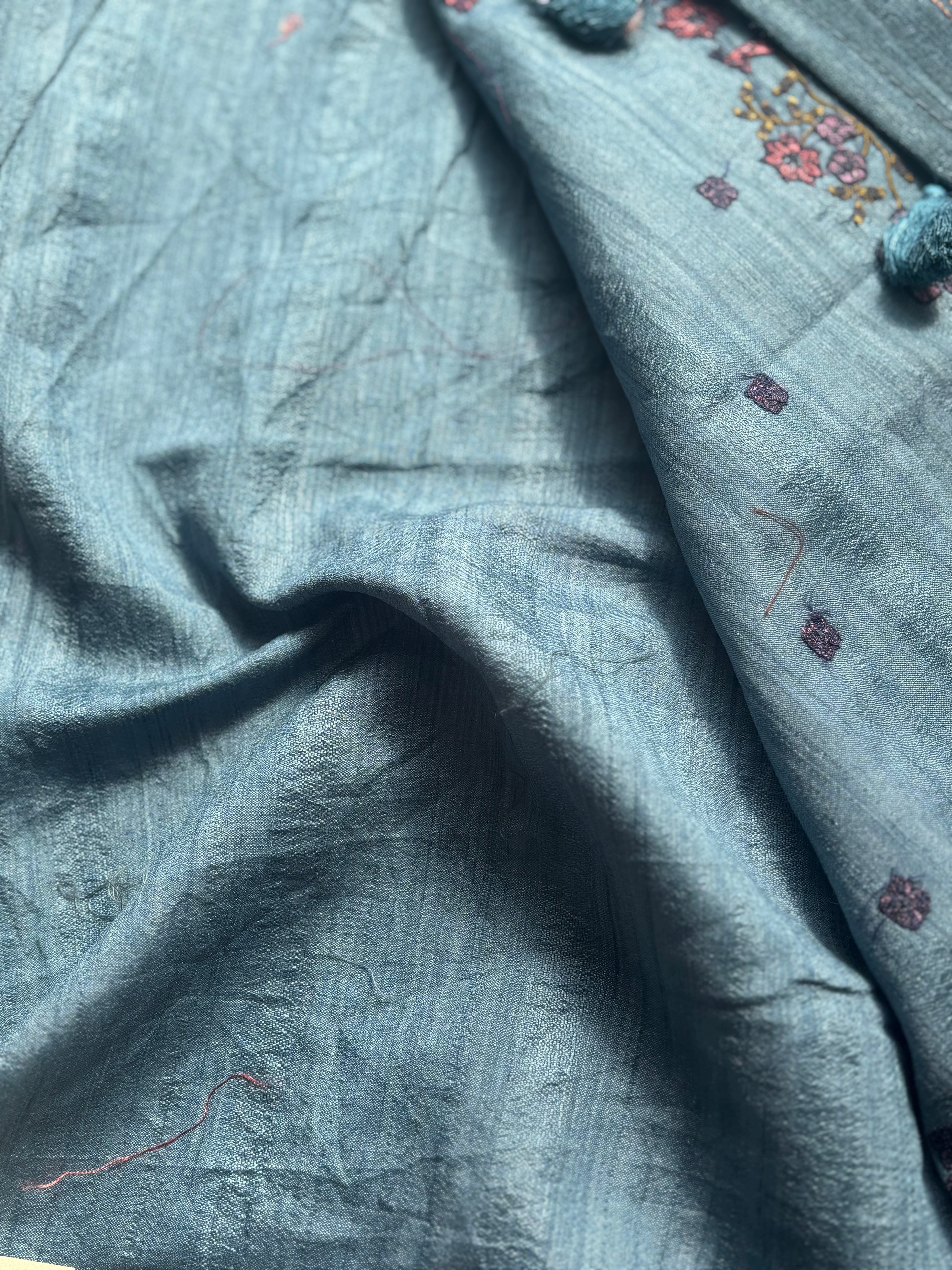 Blue Kosa silk saree