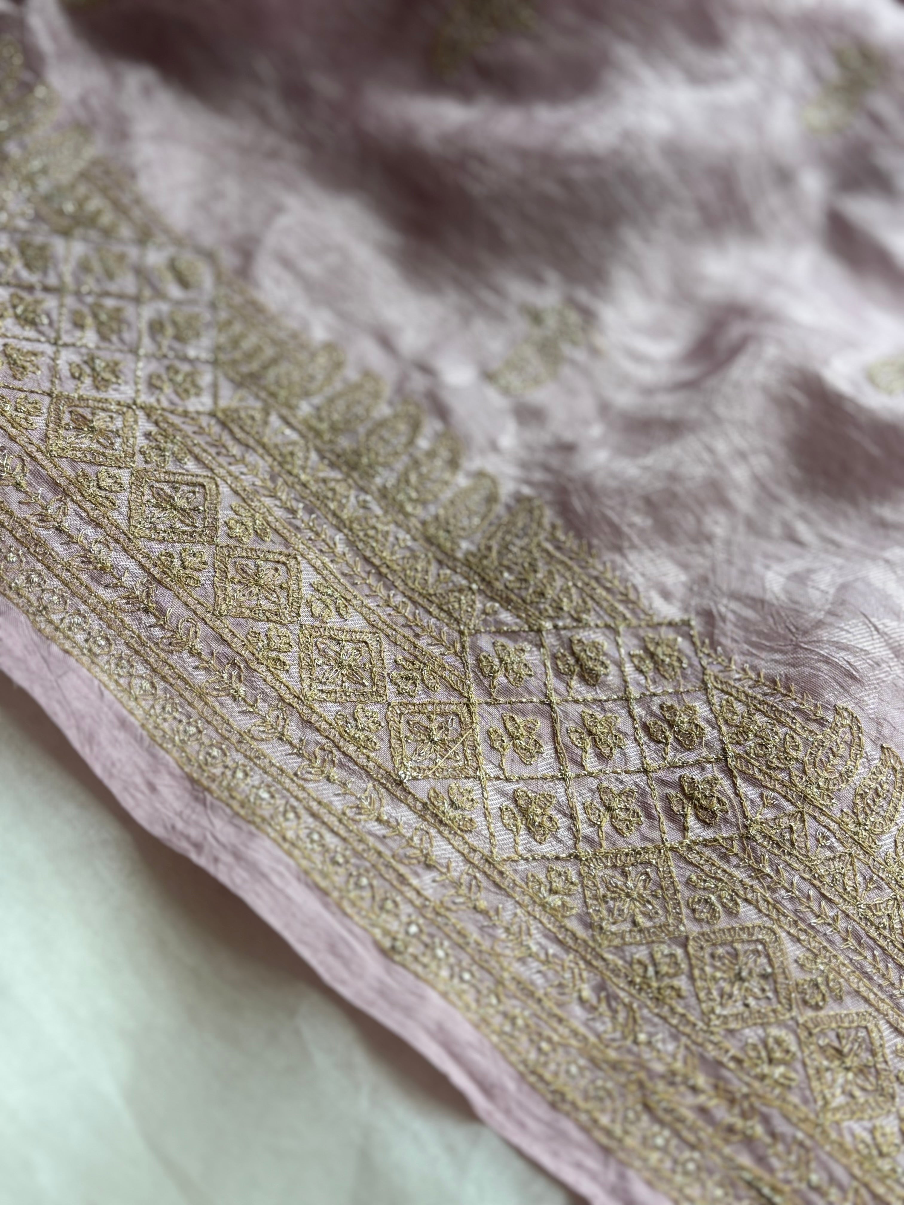 Lilac tissue saree