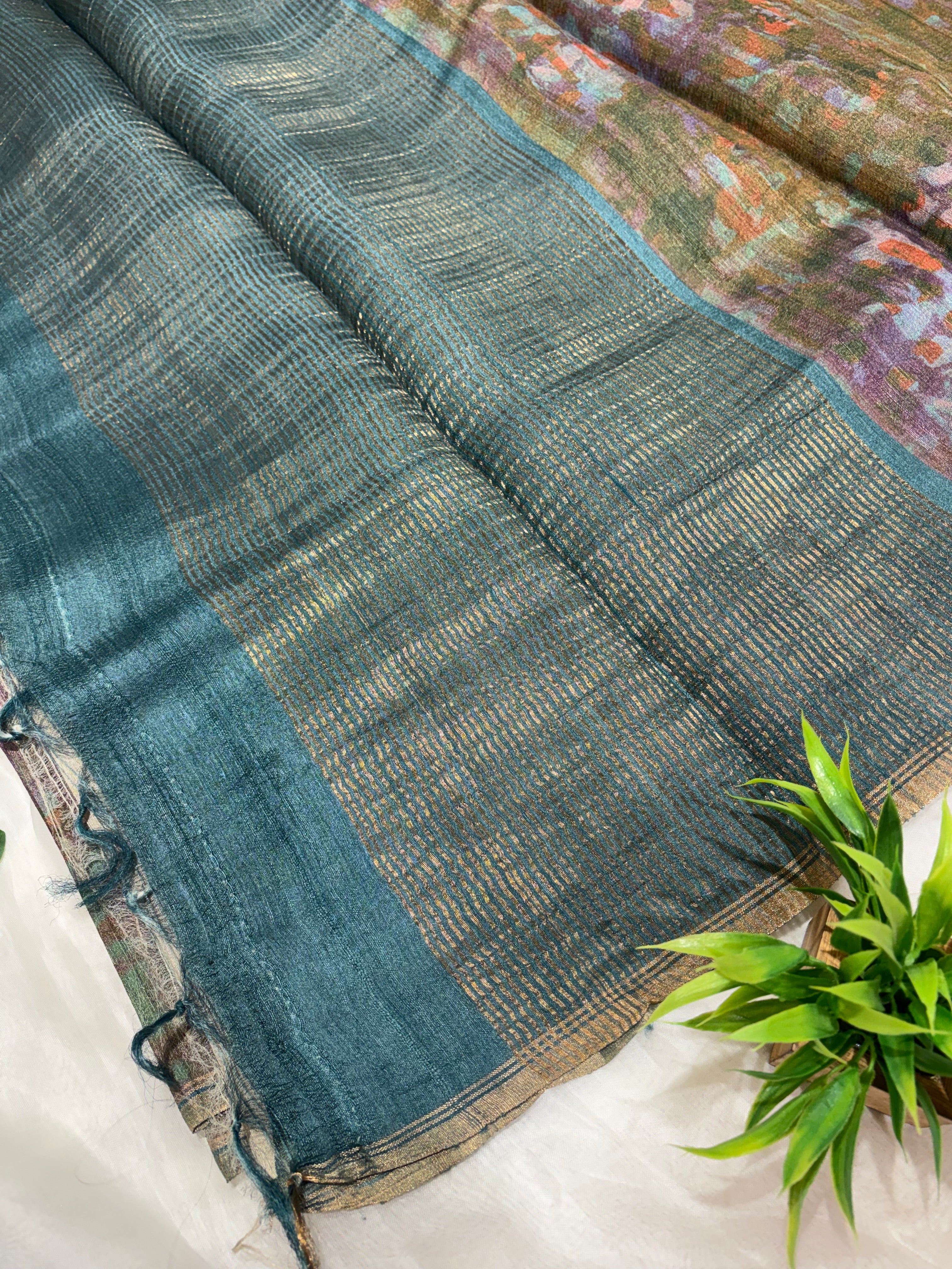 Multicolour Tussar saree