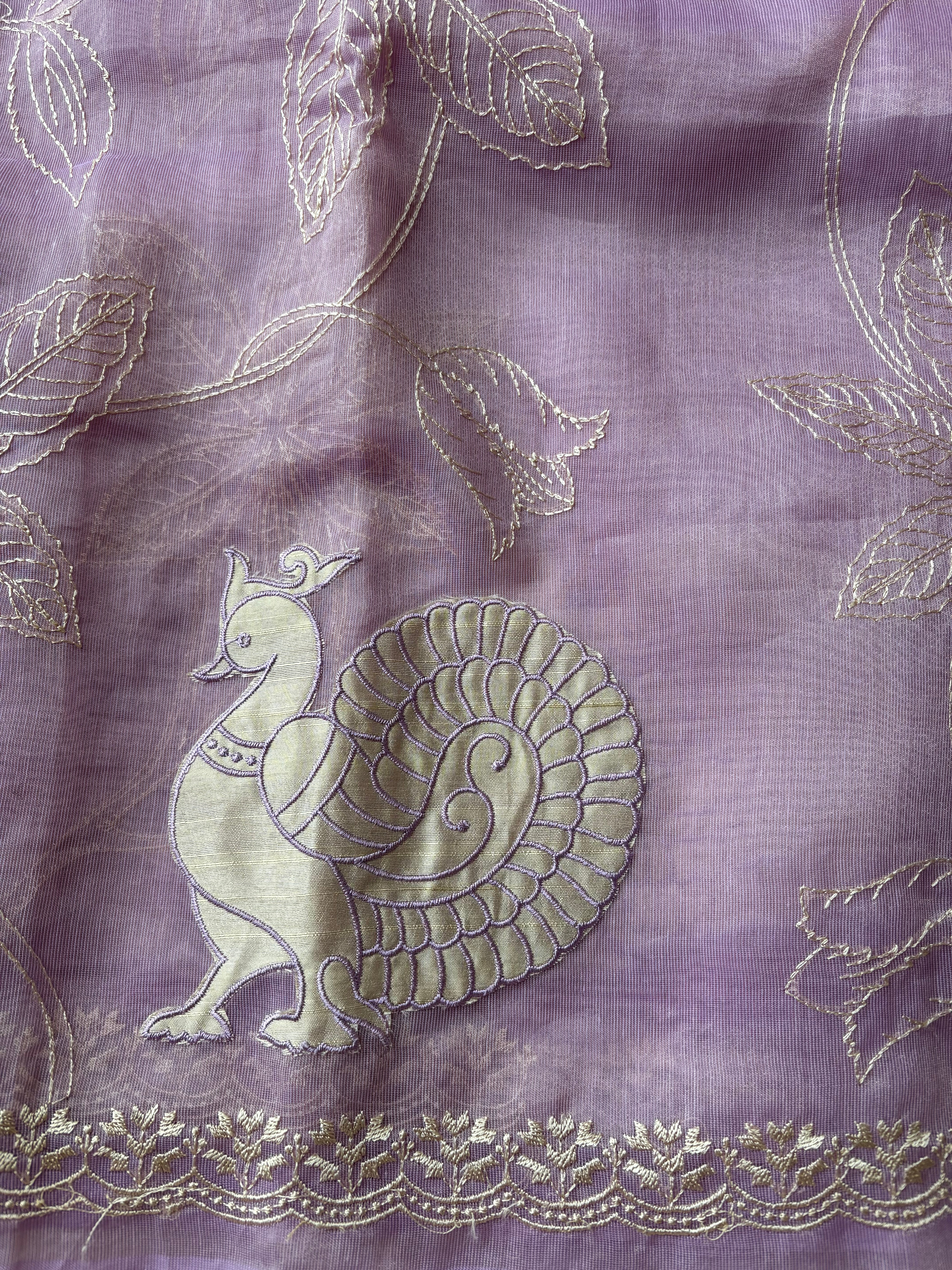 Amethyst mayuri semi organza saree