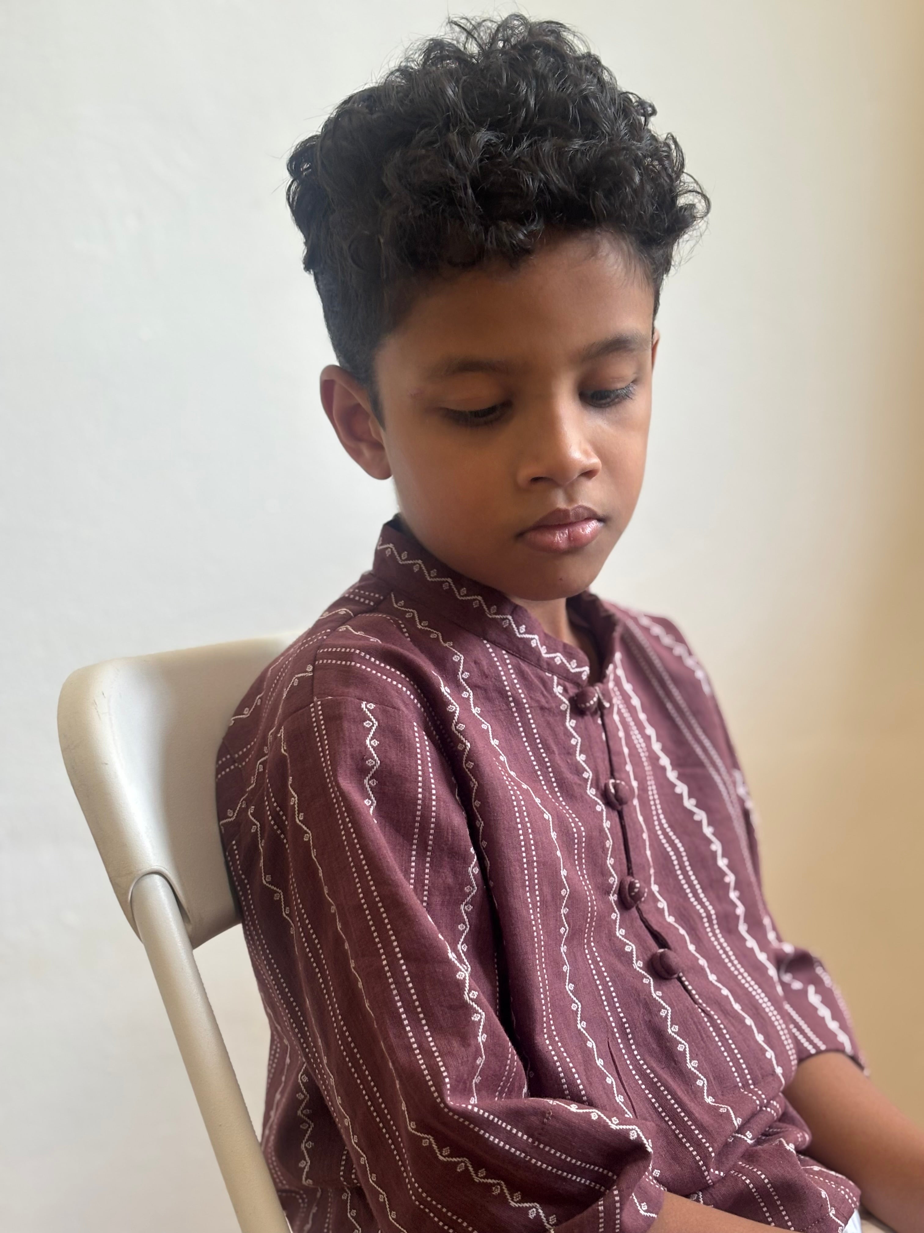 Mauve stripe cotton shirt